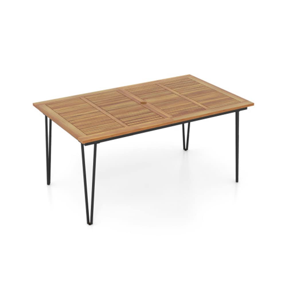 LIVIZA OUJ72244 Rectangle Outdoor Dining 37.5-in W x 63-in L with Umbrella Hole