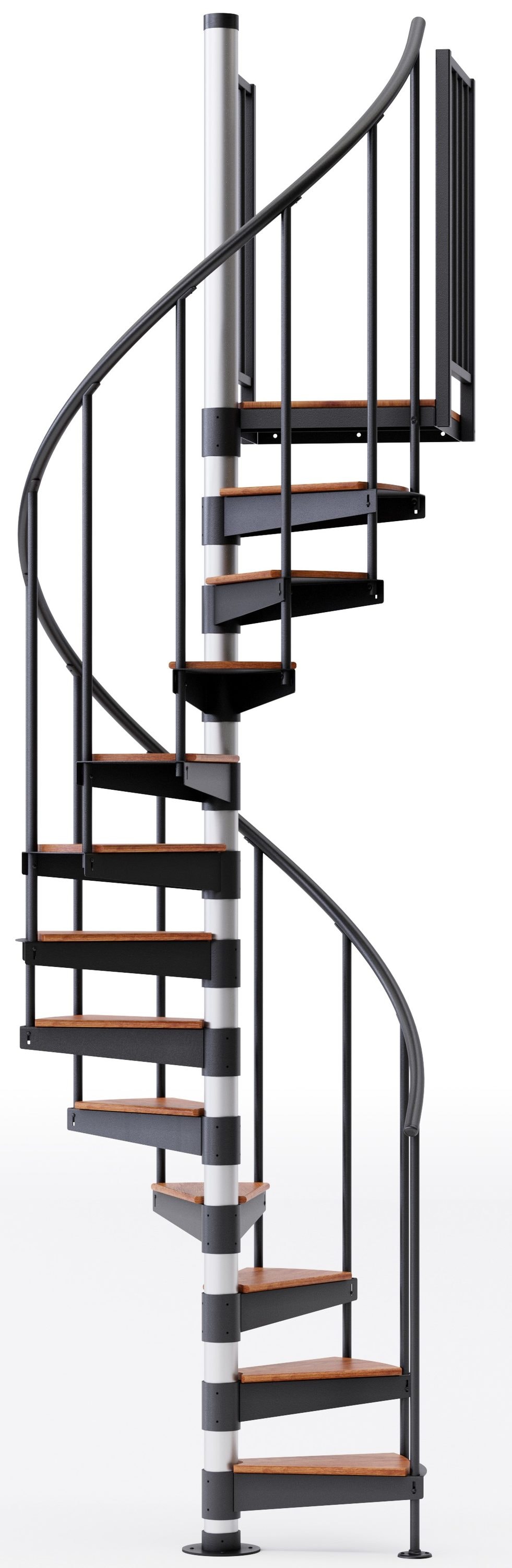 Mylen Stairs Reroute 42-in x 12.5-ft 2 Platform Rails Black Spiral Staircase  Kit