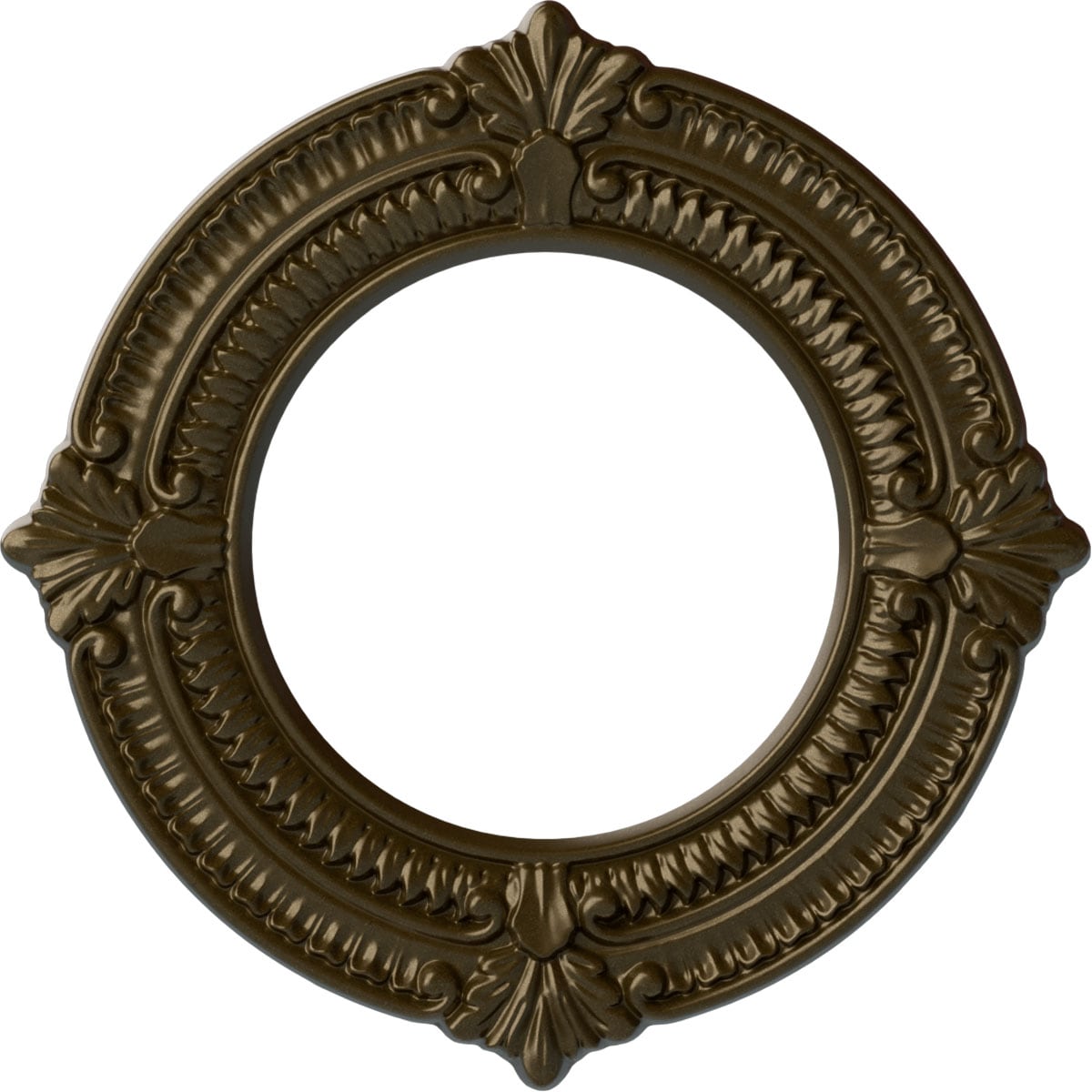 Ekena Millwork CM11BNBRS Benson 11.125-in W x 11.125-in L Painted Brass Polyurethane Whole Ceiling Medallion