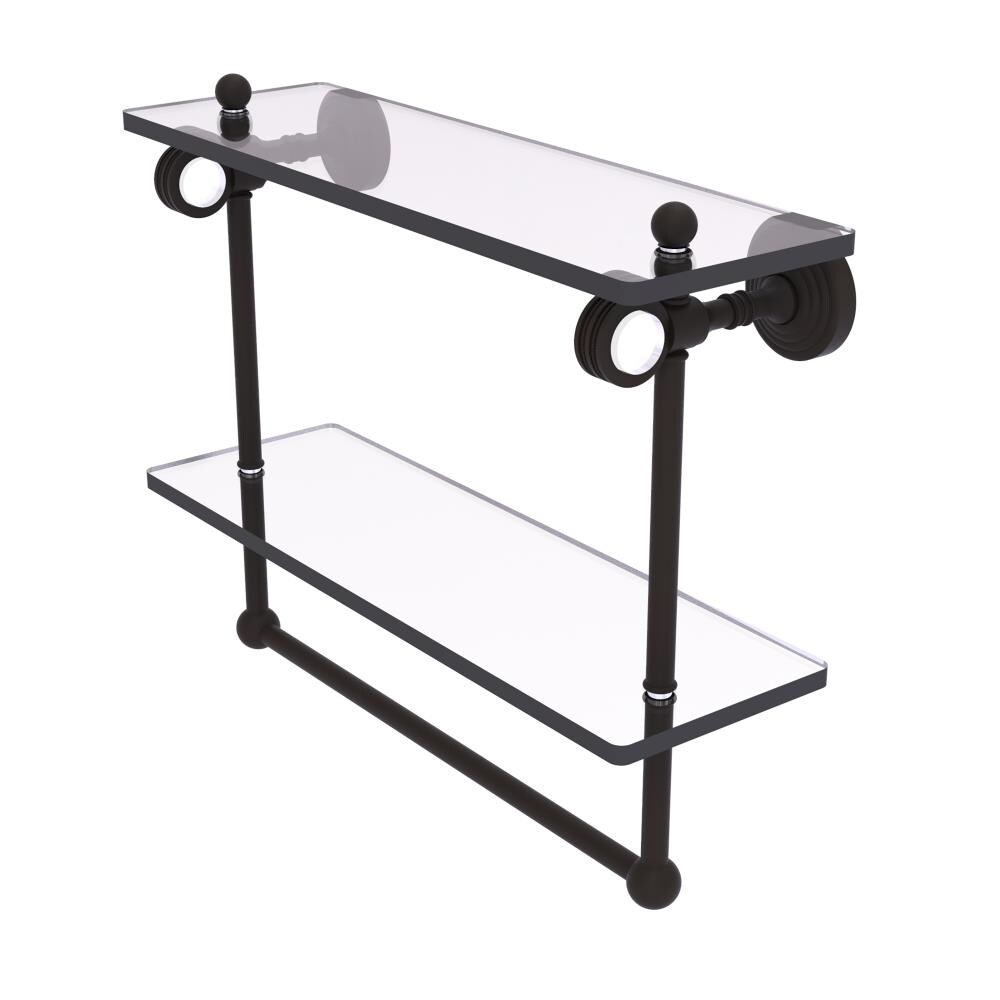 Allied Brass PG-2TBD-16-ORB Pacific Grove Oil Rubbed Bronze 2 -Tier Wall mount Bathroom Shelf ( 16-in x 13-in x 5-in )