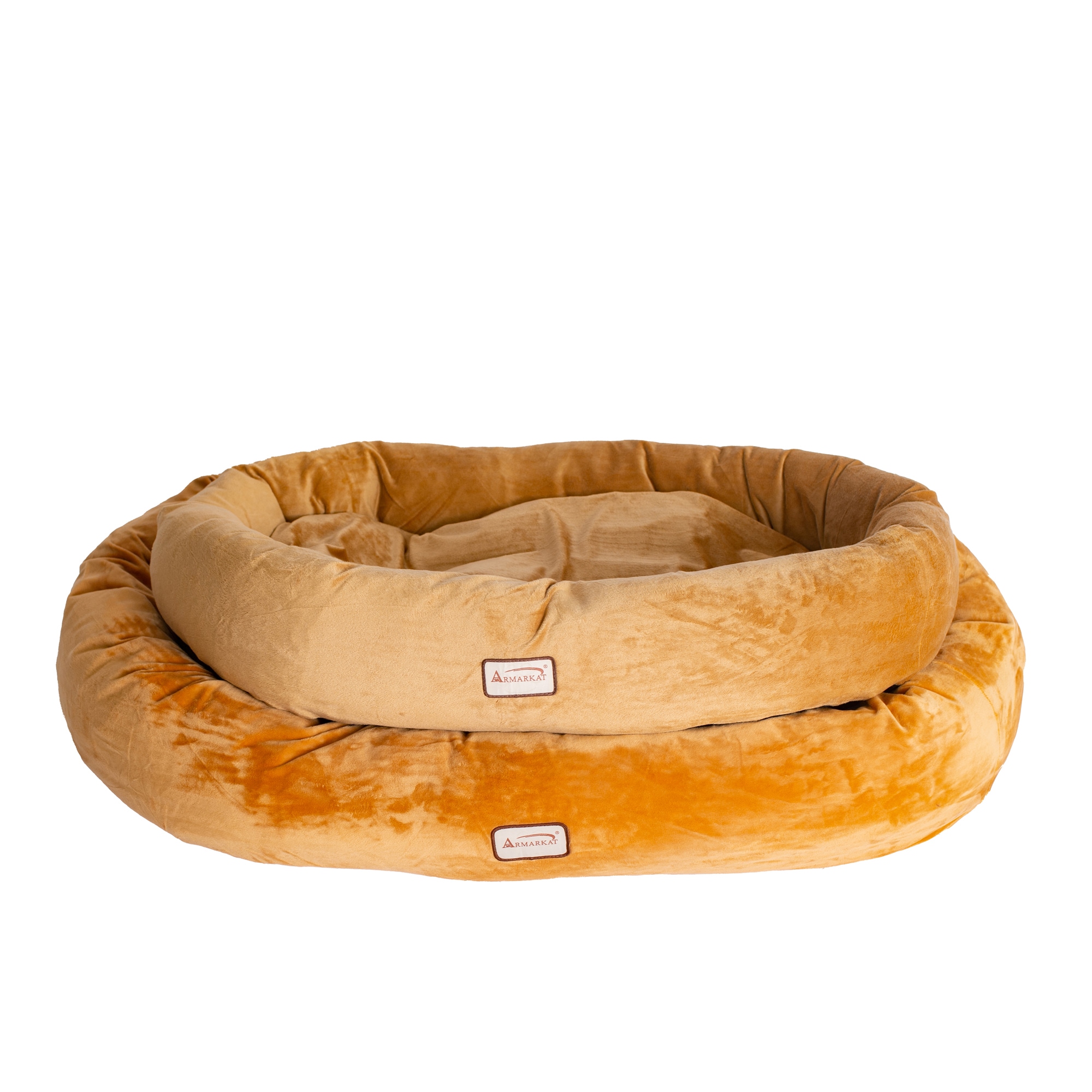 Armarkat Ultra-Soft Brown Velvet Round Dog Bed