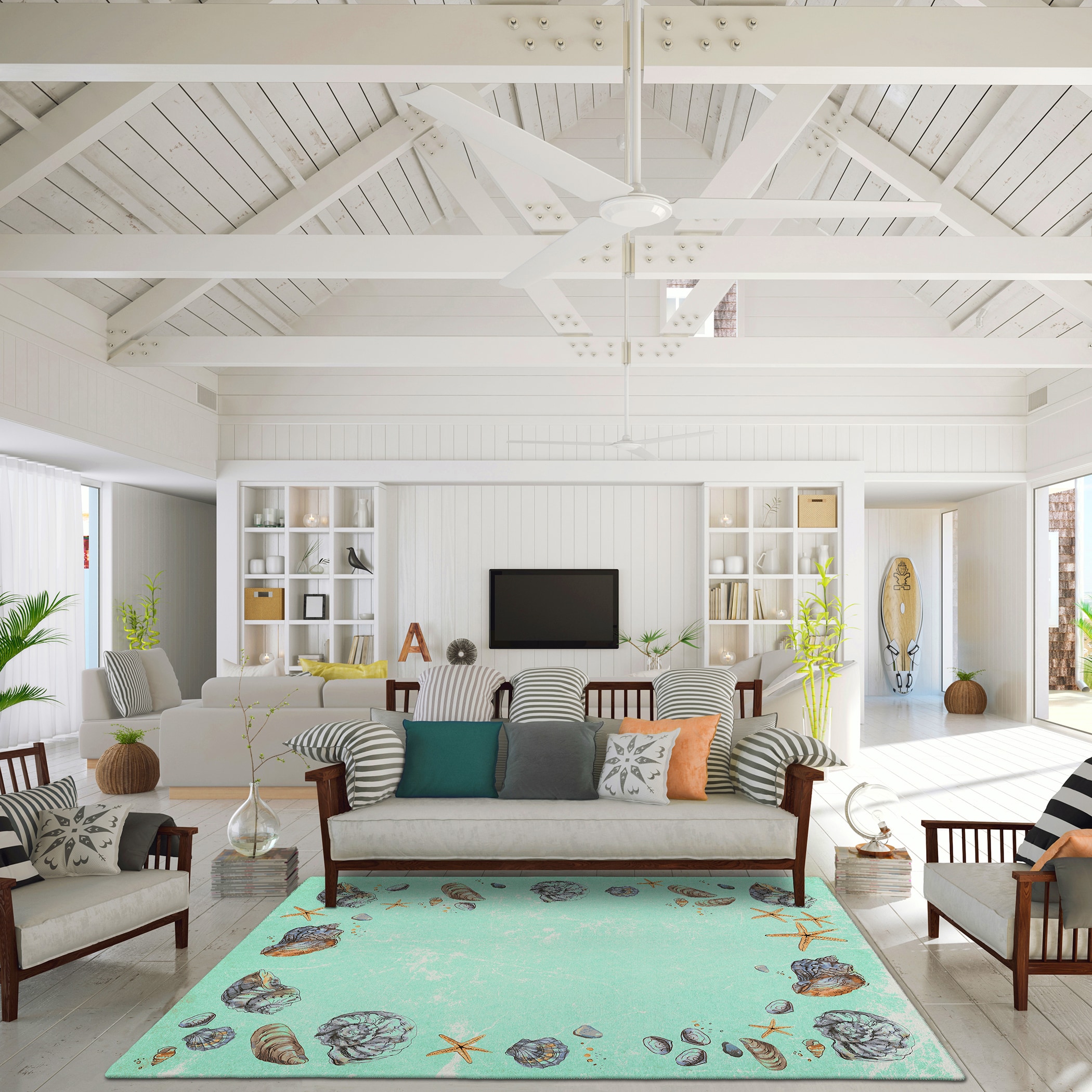 Addison Rugs ASR39GN9X12 Surfside 9 x 12 (ft) Loomed Polypropylene Green Rectangular Indoor/Outdoor Tropical Area rug