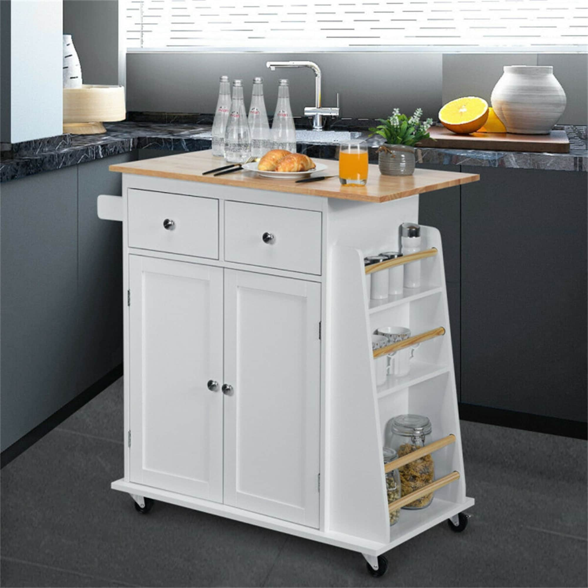 Rolling Kitchen Island Cart Small Dining & Kitchen Furniture at Lowes.com