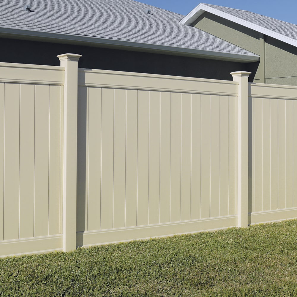 Freedom Emblem 6-ft H x 8-ft W Sand Privacy Vinyl Fence Panel ...