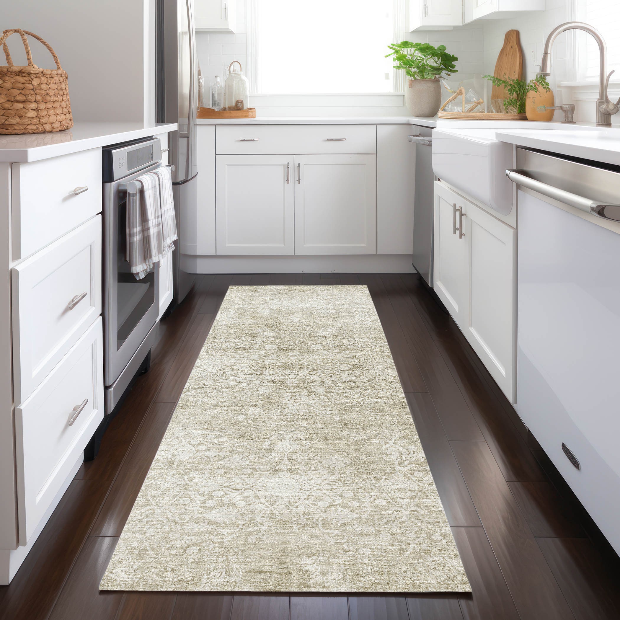 Addison Rugs ACN1763BG2X8 Chantille ACN1763BG 2 x 7 (ft) Loomed Polyester Beige Rectangular Indoor/Outdoor Machine washable Area rug
