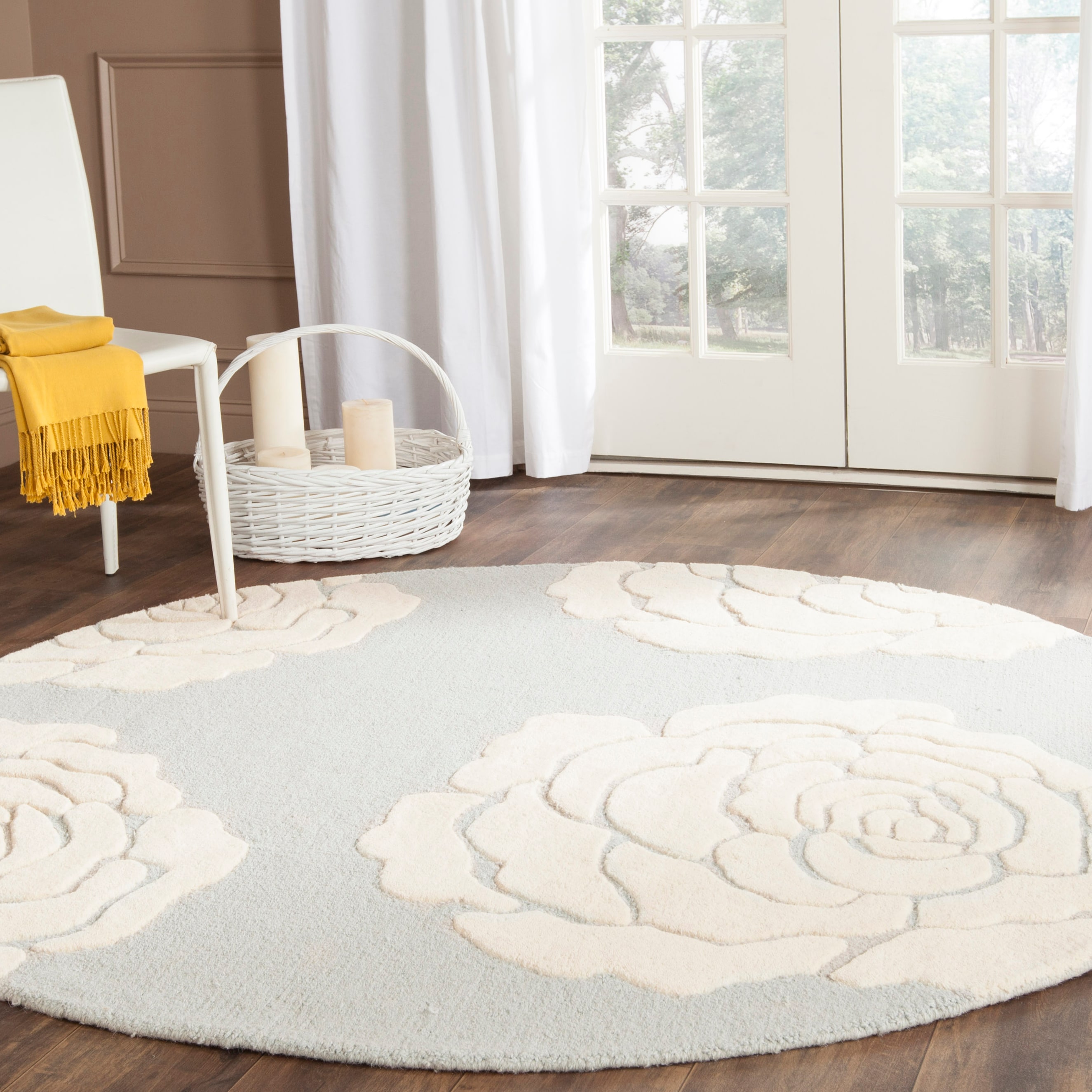 Cambridge 782 Gray/Ivory Contemporary 6ft x 6ft Round Rug