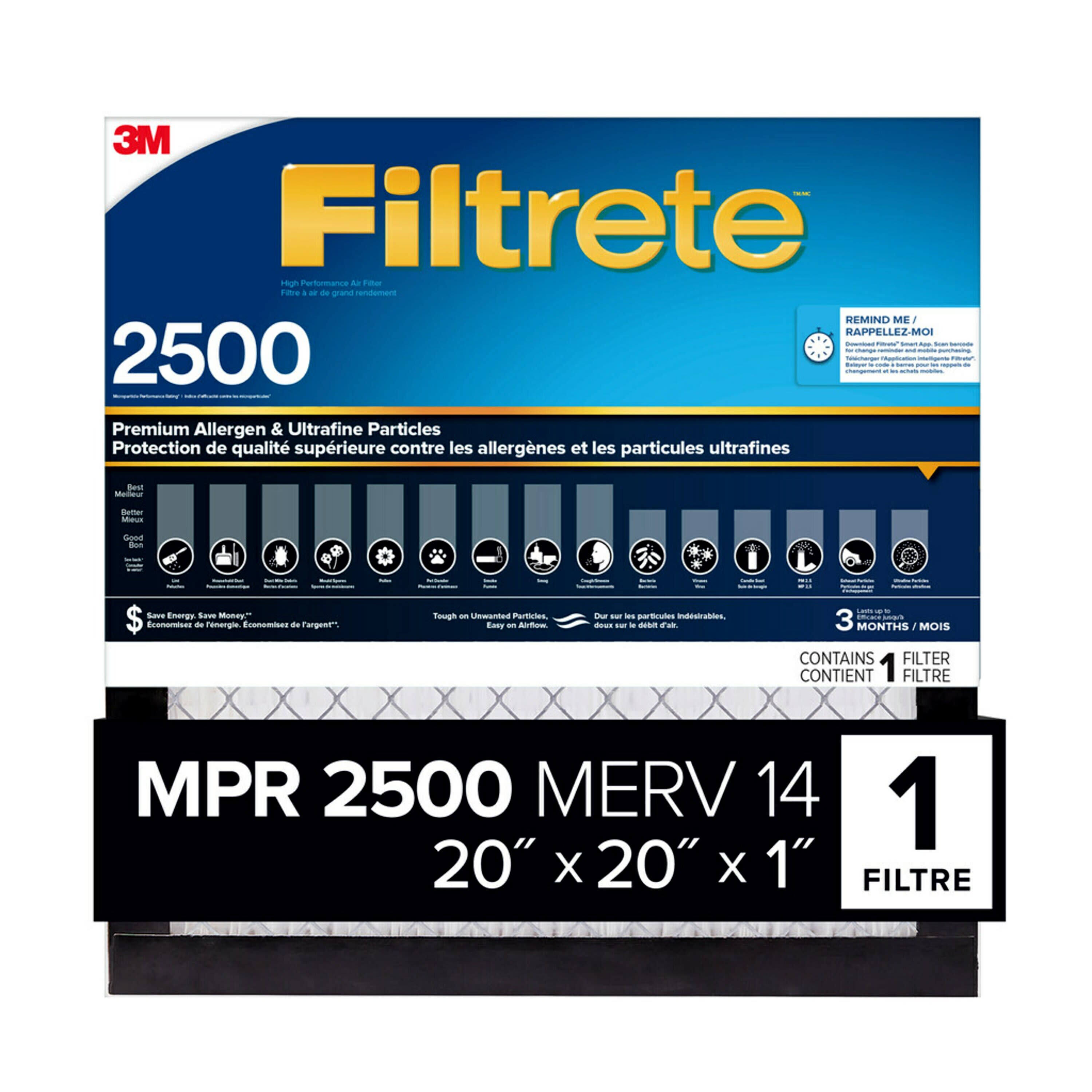 Filtrete EAX02-4 20-in W x 20-in L x 1-in MERV 14 Electrostatic pleated Air Filter