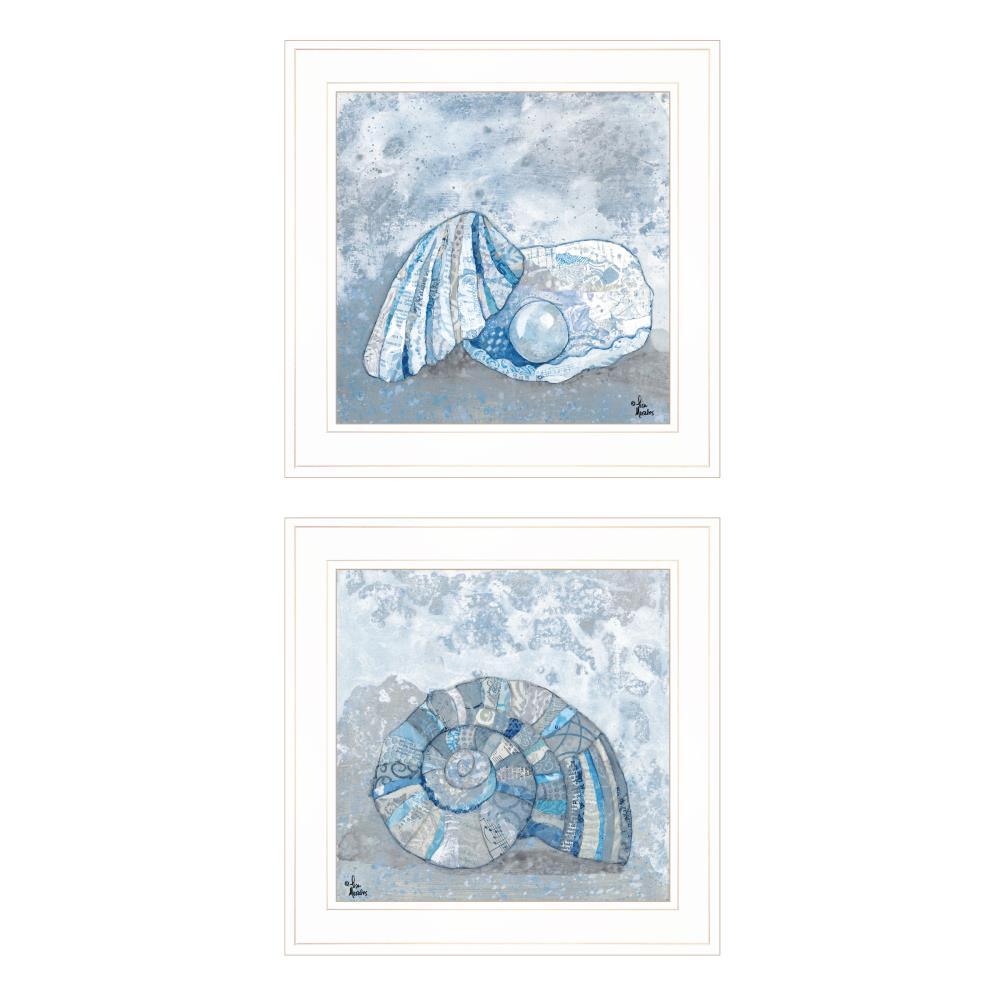 Trendy Decor 4U VLM686-226G White Wood Framed 15-in H x 15-in W Coastal Paper Print