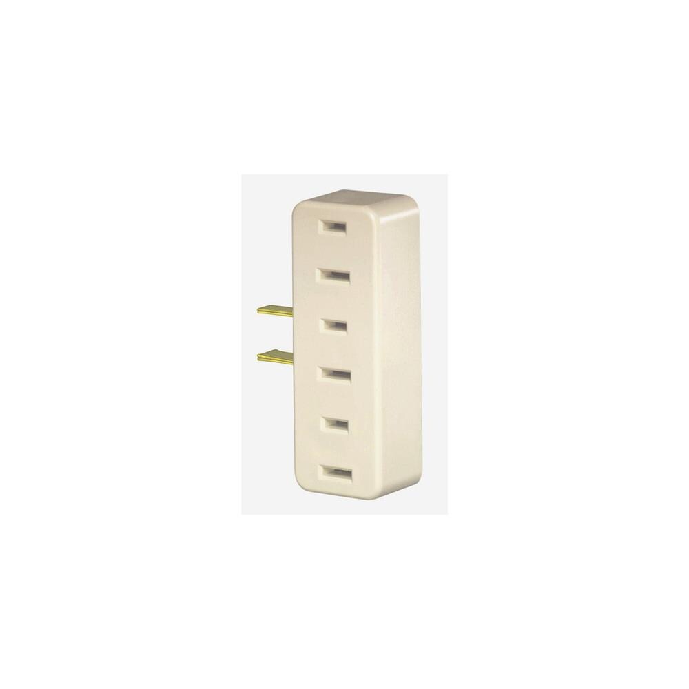  ZX9JNSN3463 Ivory Triple Tap Plug-in Outlet Adapter