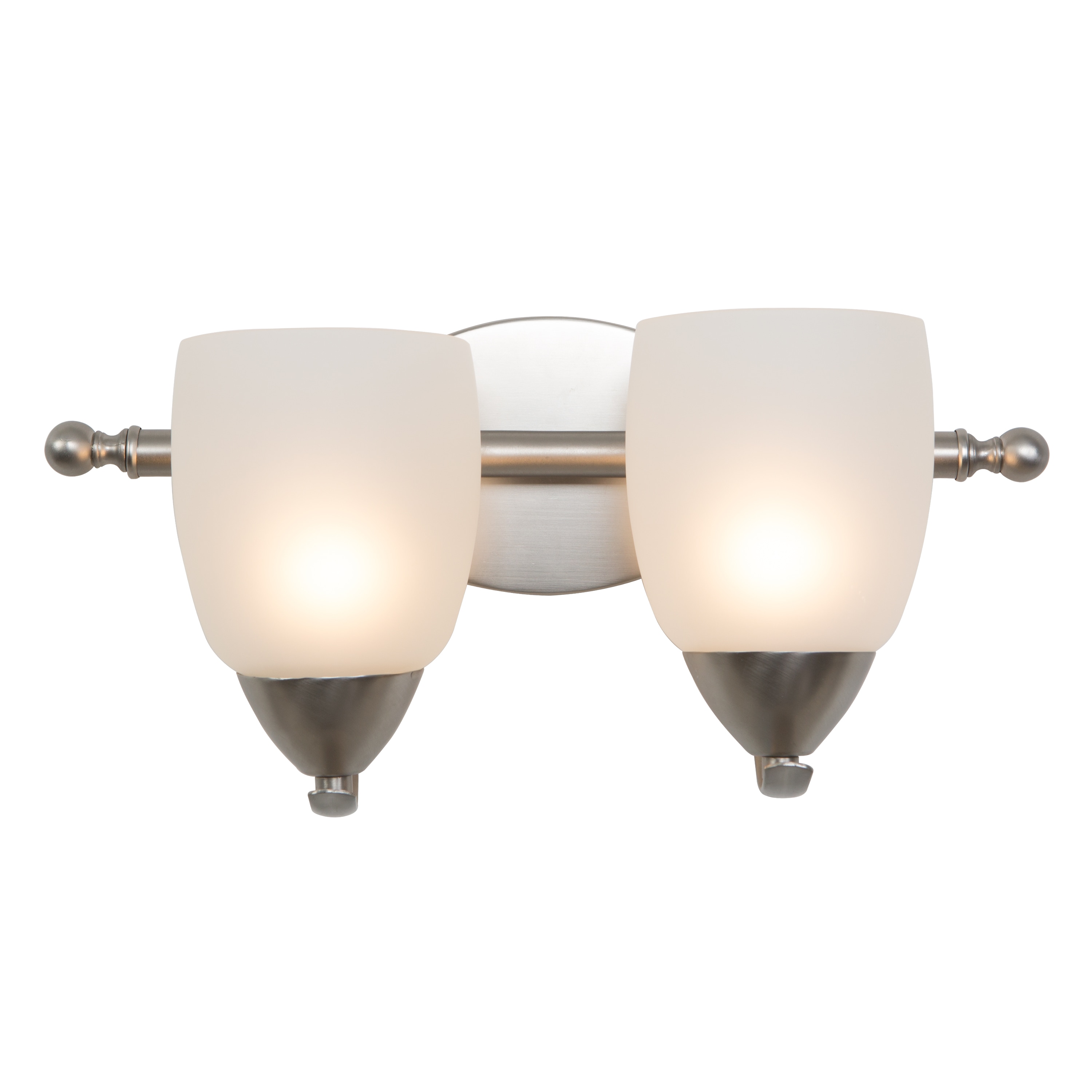 Mirror Lake 16-in 2-Light Brushed Nickel Modern/Contemporary Vanity Light | - Yosemite Home Decor 1261-2V-BN