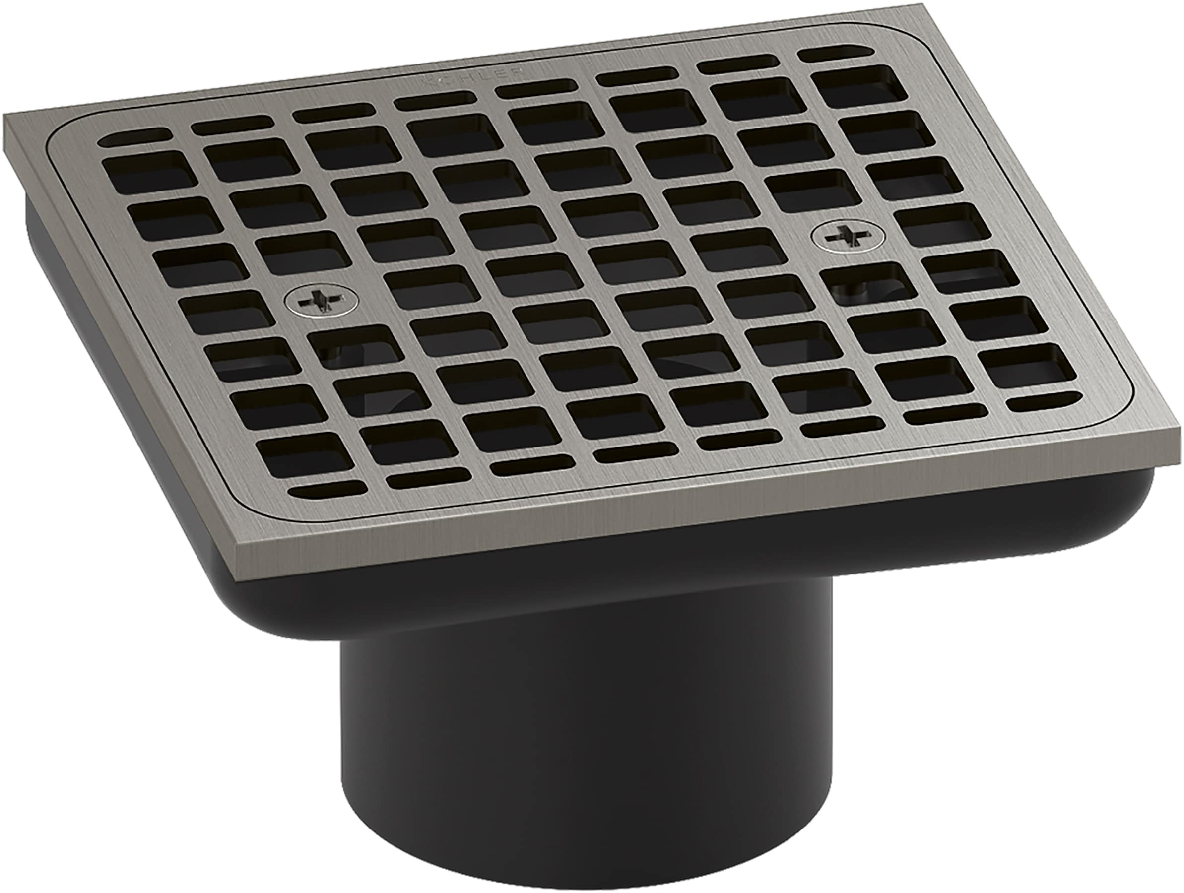 KOHLER K-22665-BN Clearflo 2-in Vibrant Brushed Nickel Square Brass Tile Shower Drain