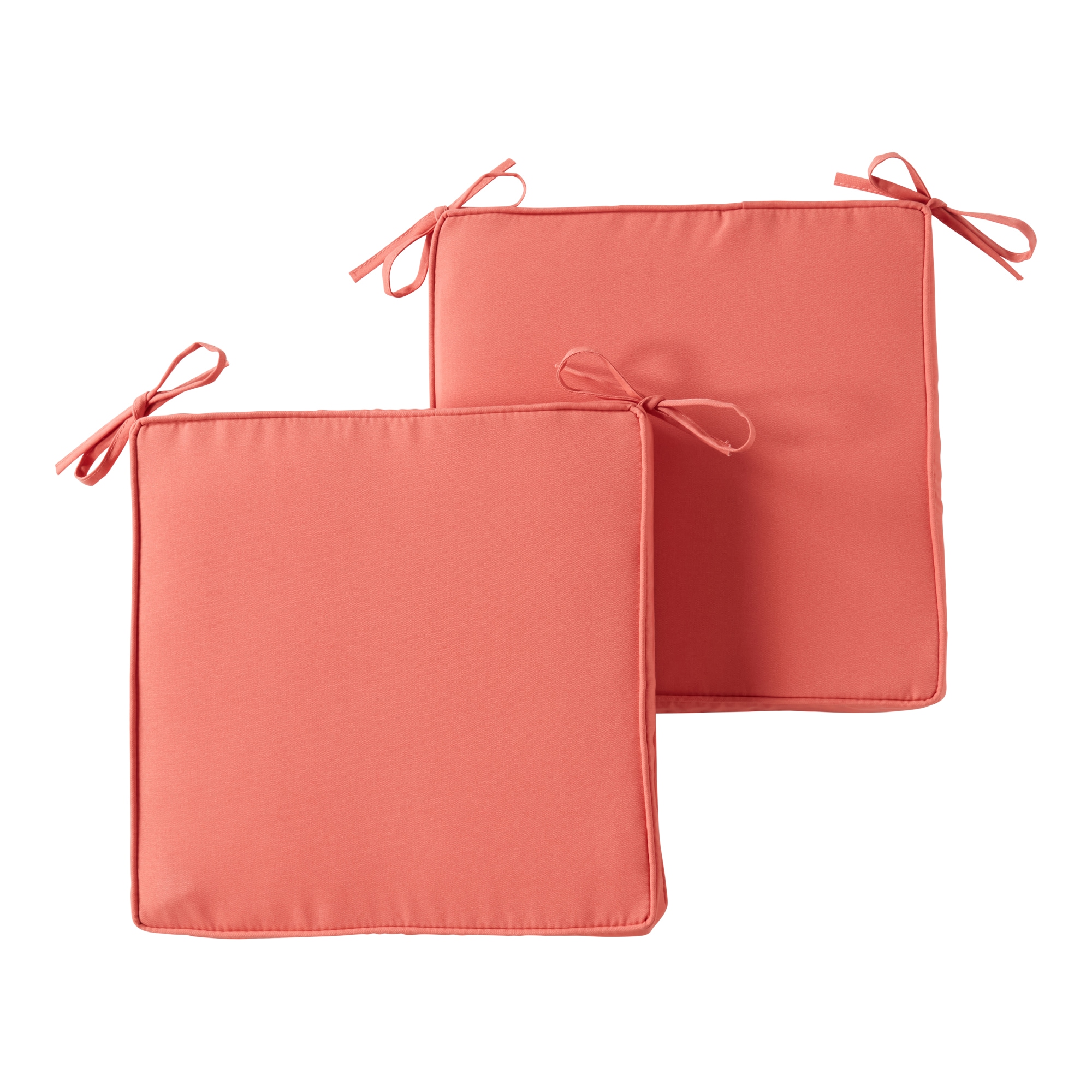 Greendale Home Fashions OP1100S2-CORAL Square Outdoor 18-in x 18-in 2 -Piece Coral Patio chair cushion