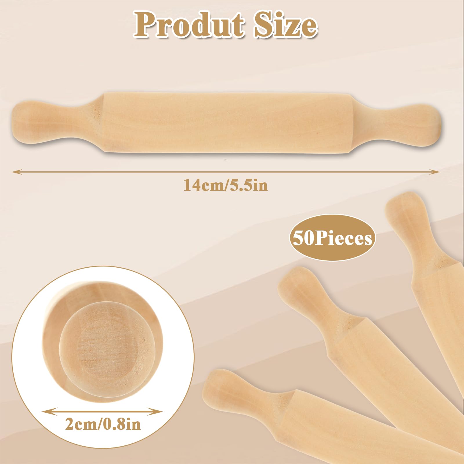 DHMHD 50 Pcs Mini Rolling Pin Set 5 5 Inches Wooden Rolling Pins for ...