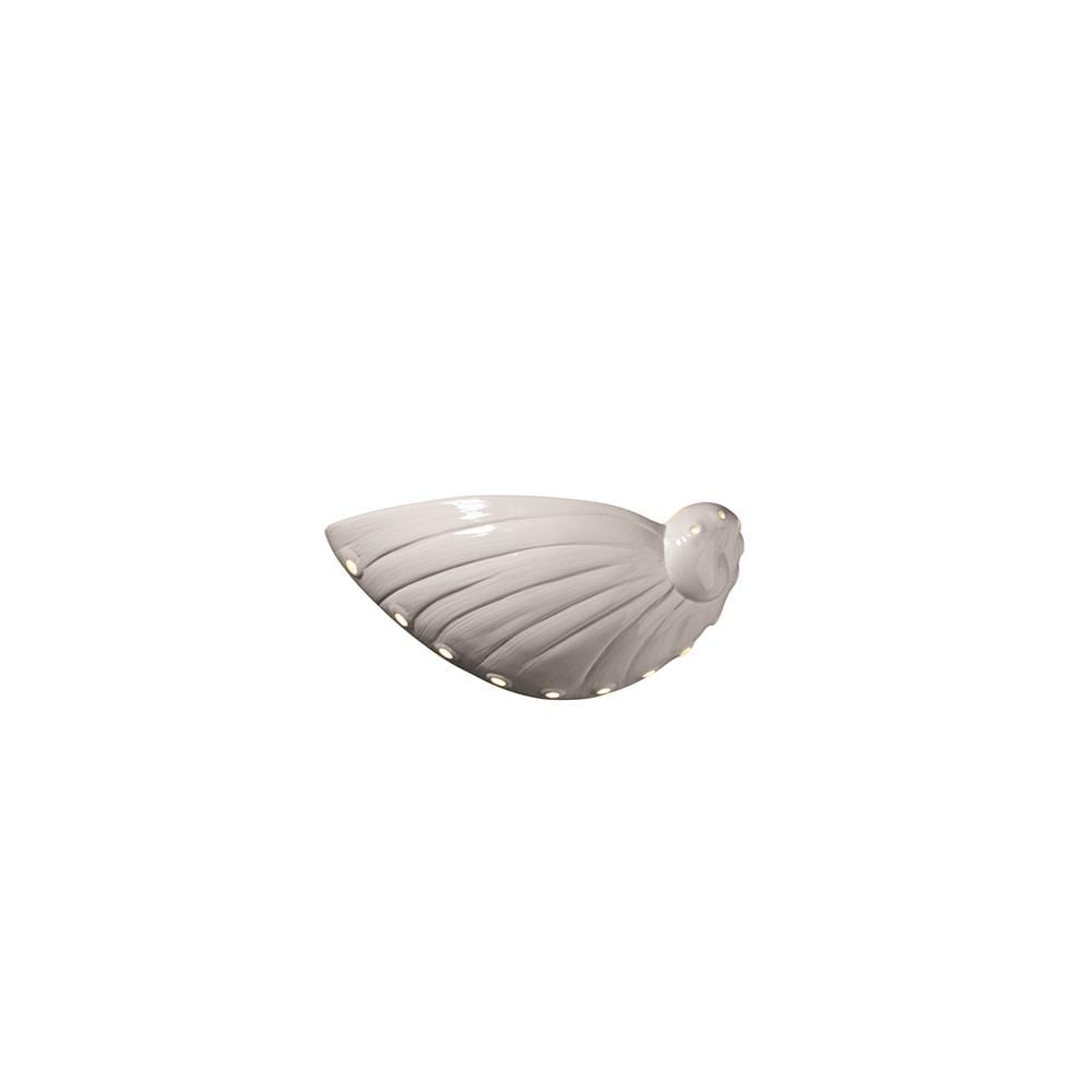 Justice Design Group CER-3720-WHT Ambiance 13.5-in W 1 -Light White Transitional Wall Sconce