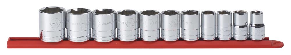 KD Tools 80703 11-Piece Standard (SAE) 1/2-in Drive 6-point Set Shallow Socket Set