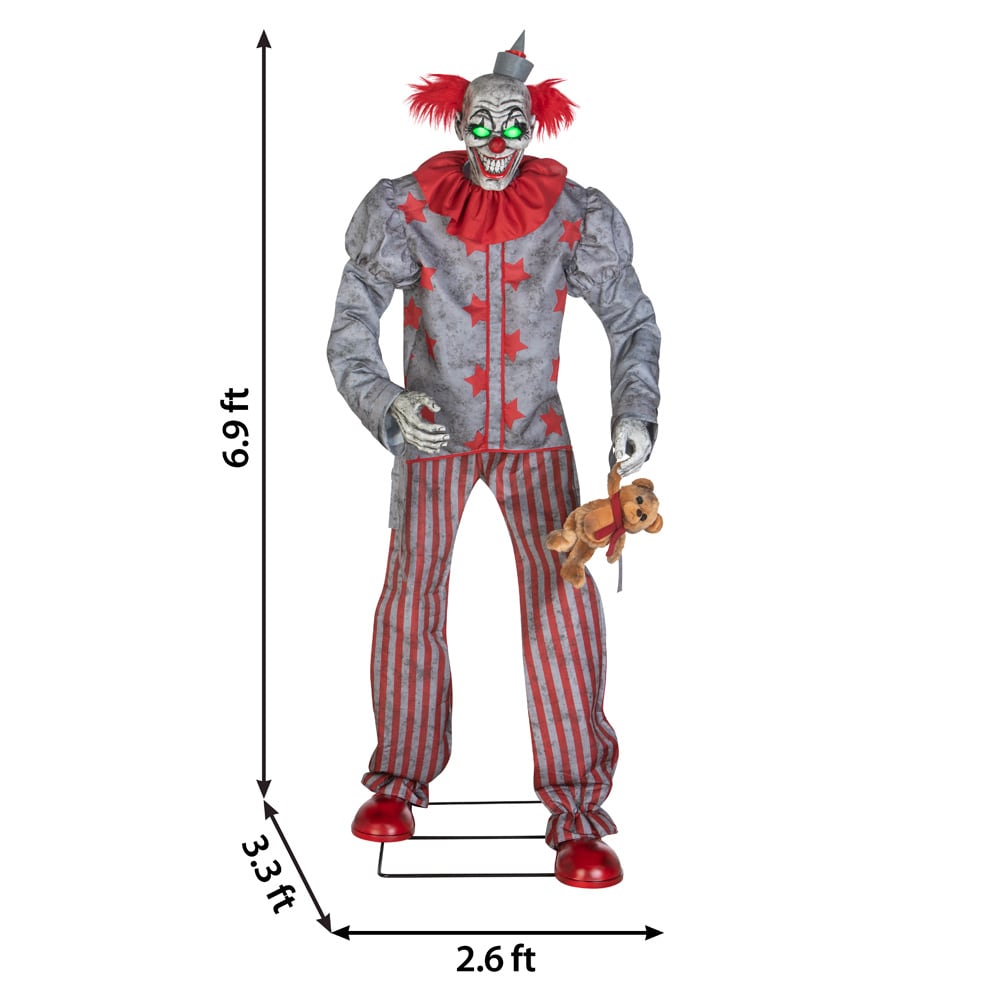 Haunted Living 6-ft Lighted Animatronic Clown with Toy Bear at Lowes.com