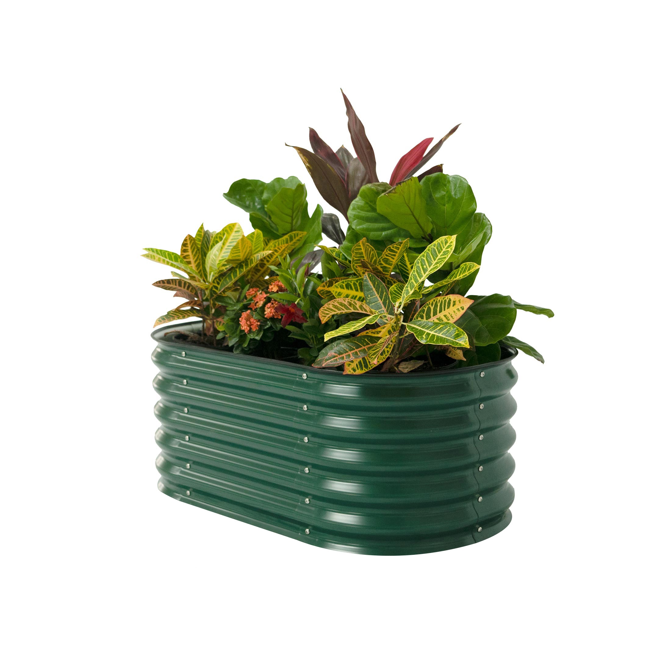Vego Garden 10-cu ft 24-in W x 42-in L x 17-in H British Green Galvanized Metal Raised Garden Bed #VBKID17BG