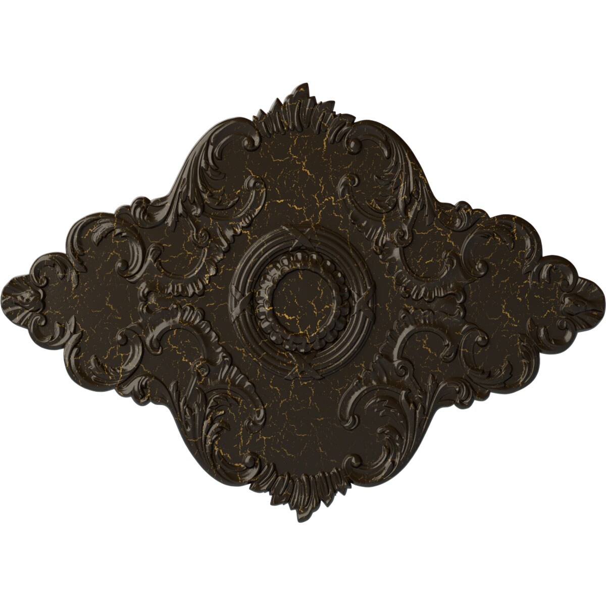 Ekena Millwork CM67PESHC Piedmont 70-in W x 50-in L Painted Stone Hearth Crackle Polyurethane Whole Ceiling Medallion