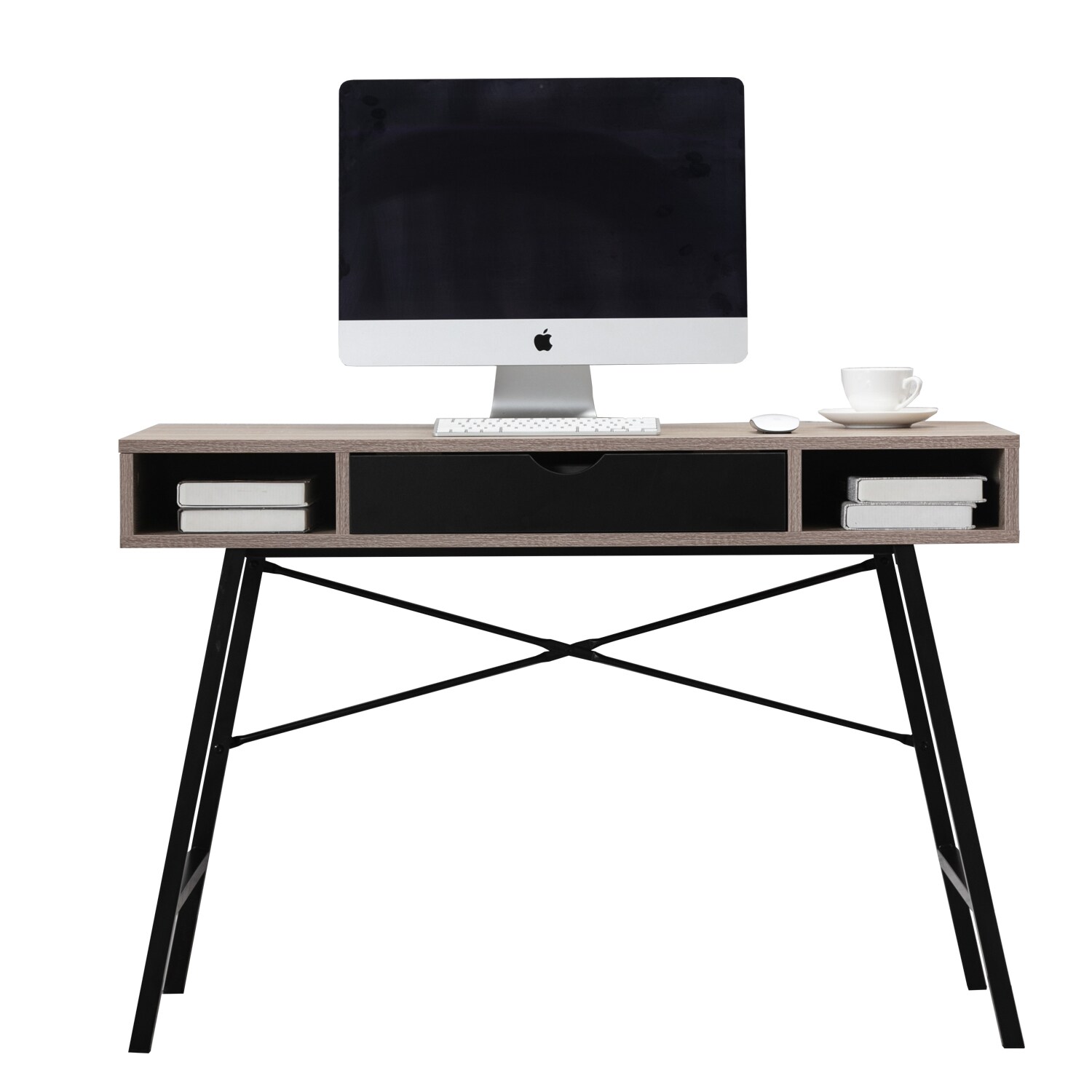 Clihome W50-ZO-0477 Computer Desk 19-in Black Modern/Contemporary Walnut Computer Desk