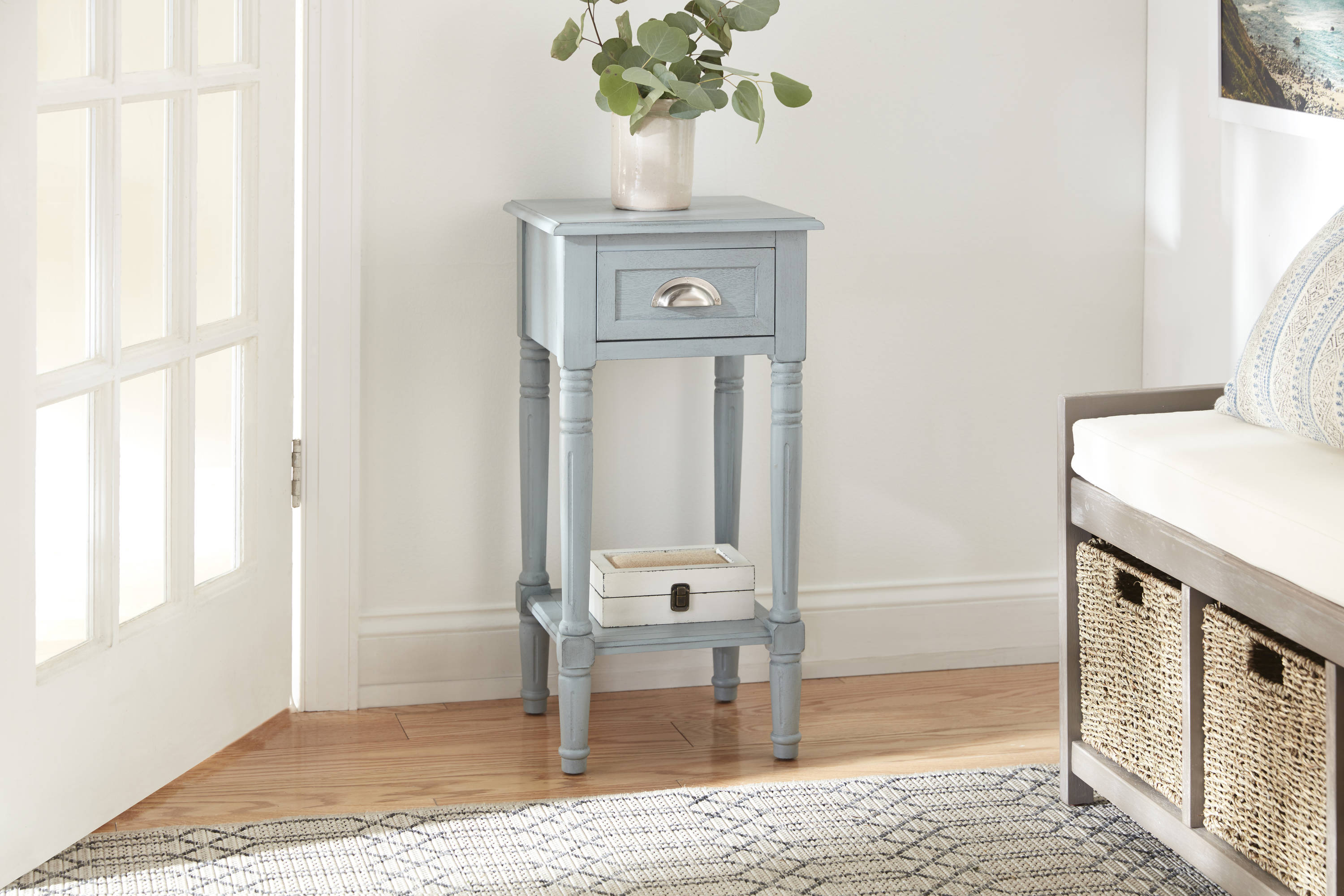 Blue gray store end table