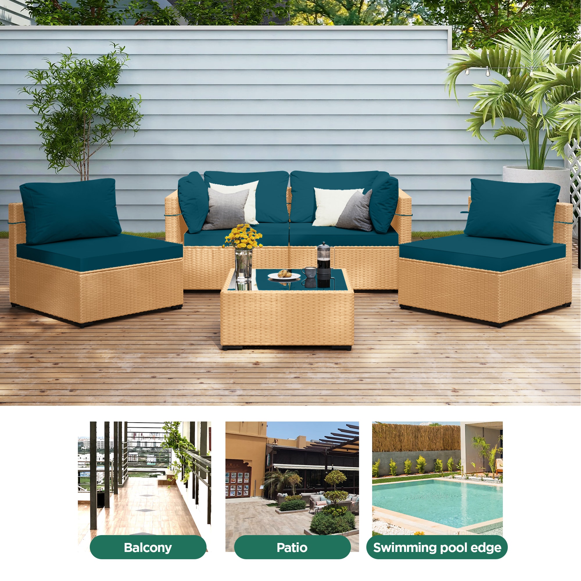 UPHA TBBE-AB-DLBLUE Patio-Conversation-Sets - View #8