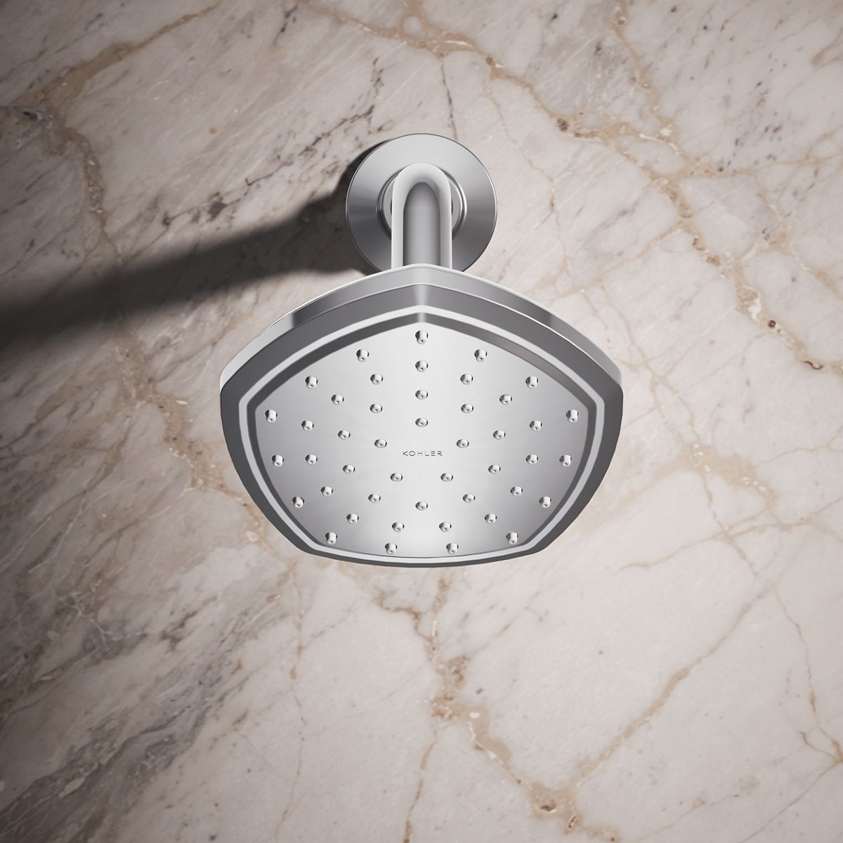 KOHLER Occasion 1 -Spray Polished Chrome 8.25-in Octagonal Shower Head ...