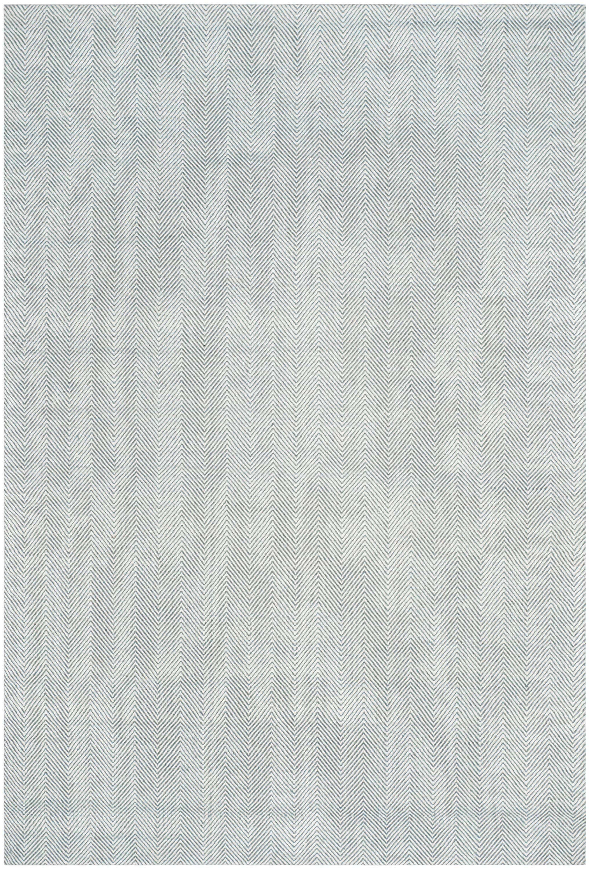 Light Blue Rectangular 4' x 6' Hand-Tufted Wool and Viscose Rug