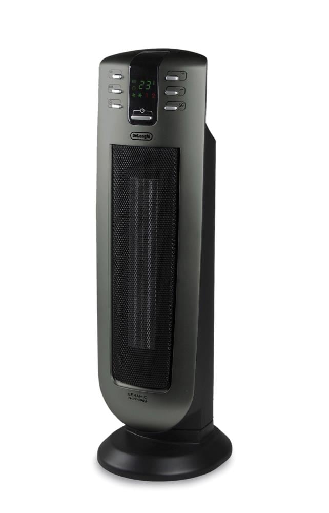 TCH7690EDR 3 Heat Settings Dark Gray Digital Adjustable Thermostat Timer 28 Design Remote Control ECO Energy Saving Mode Safety Features Quiet 1500W DeLonghi Ceramic Tower Heater