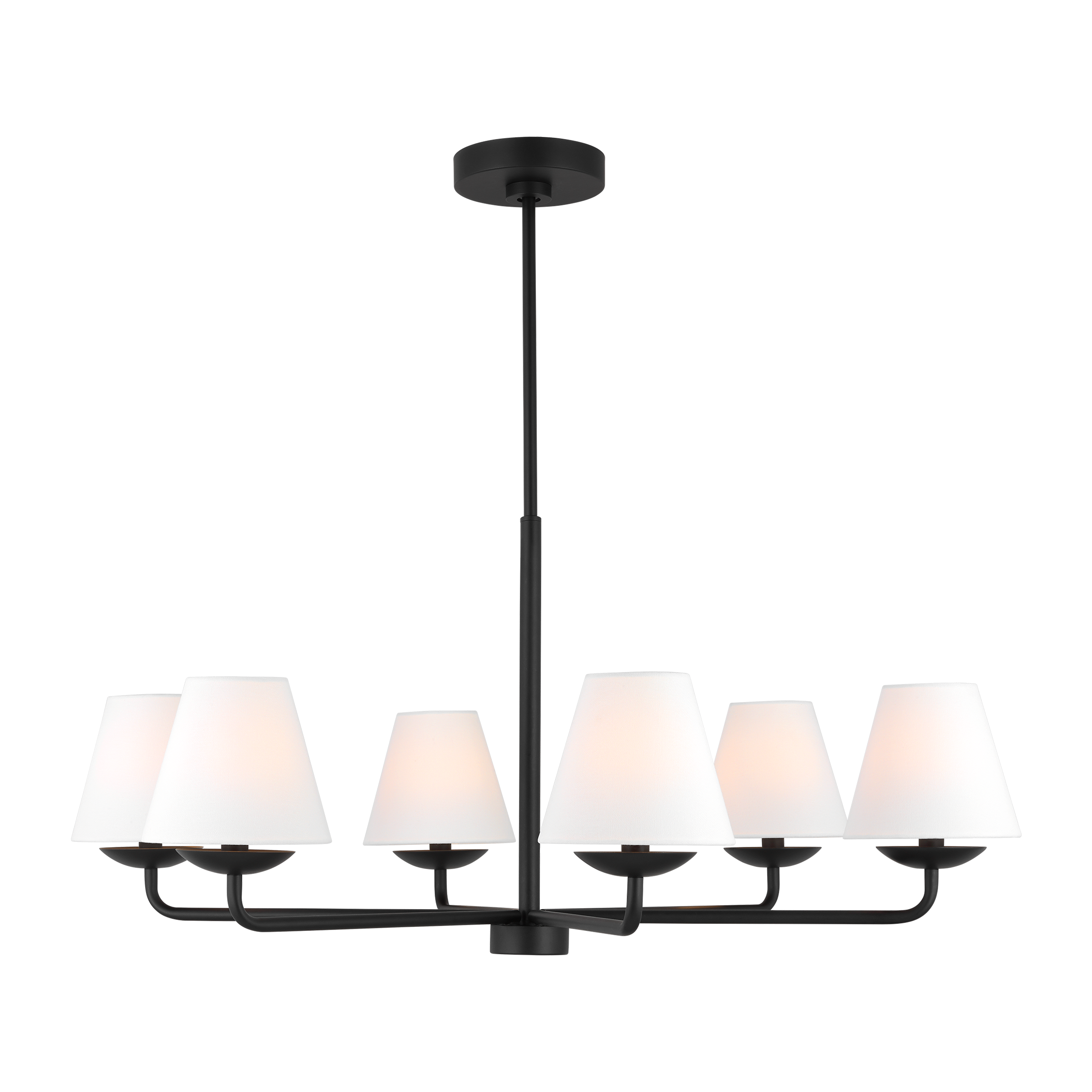 Scott Living DJC1186MBK Albion 6 -Light Black Transitional For Use in Dining Rooms, Foyers, Living Rooms Chandelier