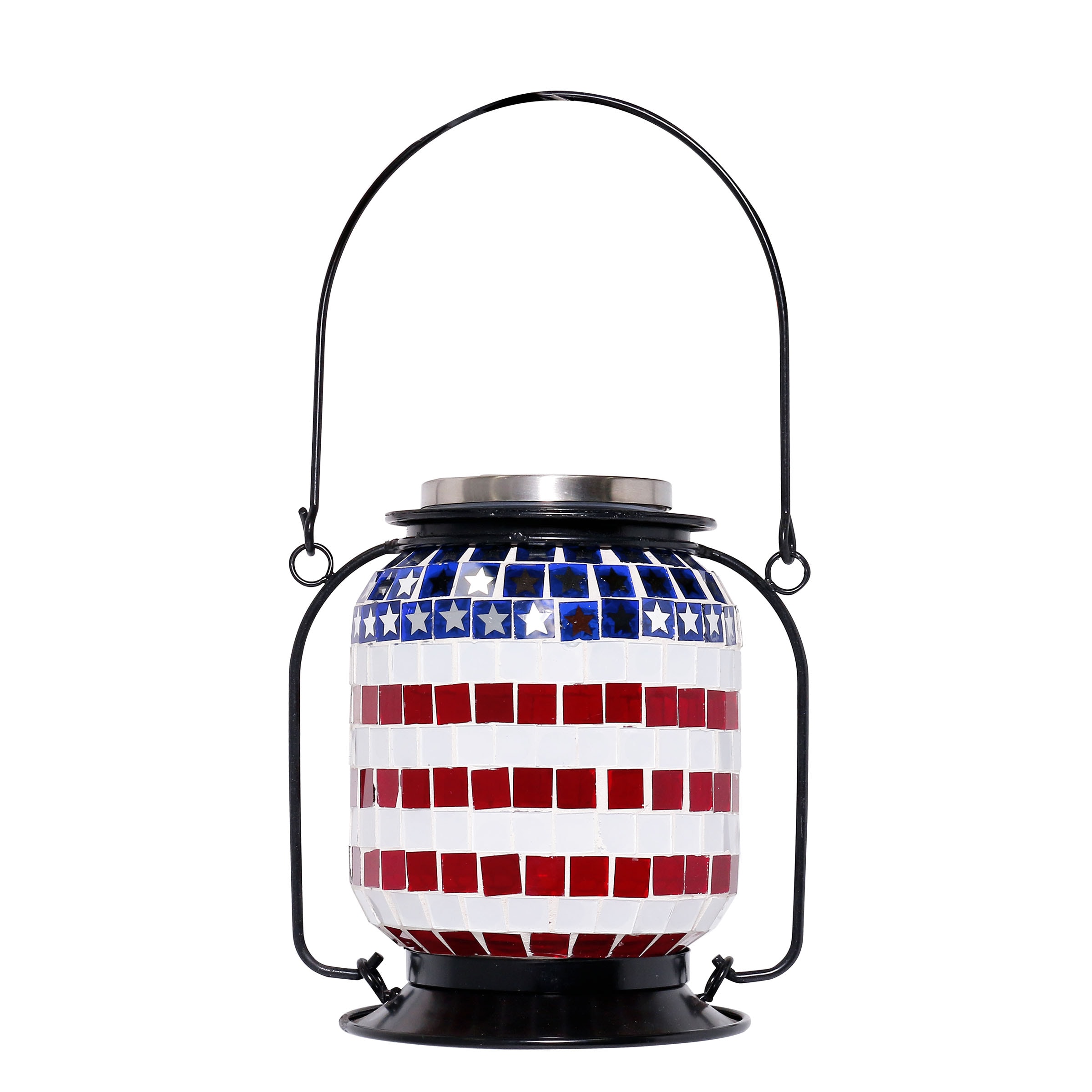 Alpine Corporation SLL2224SLR 5-in x 7-in Multiple colors/finishes Glass LED light Outdoor Decorative Lantern