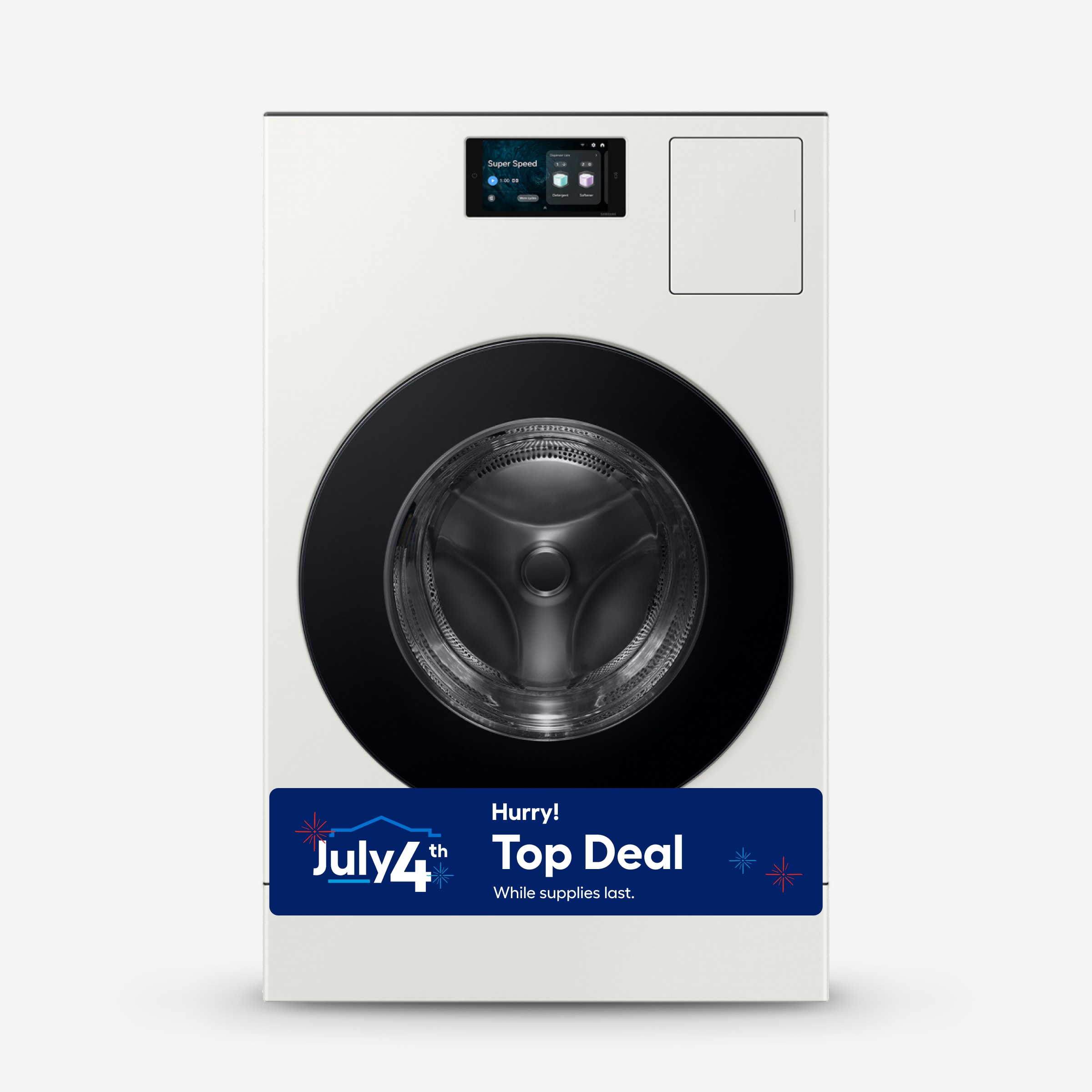 Samsung WD90F53AVY Bespoke 5.3-cu ft Capacity Ivory Vented All-In-One Washer Dryer Combo (ENERGY STAR Certified)