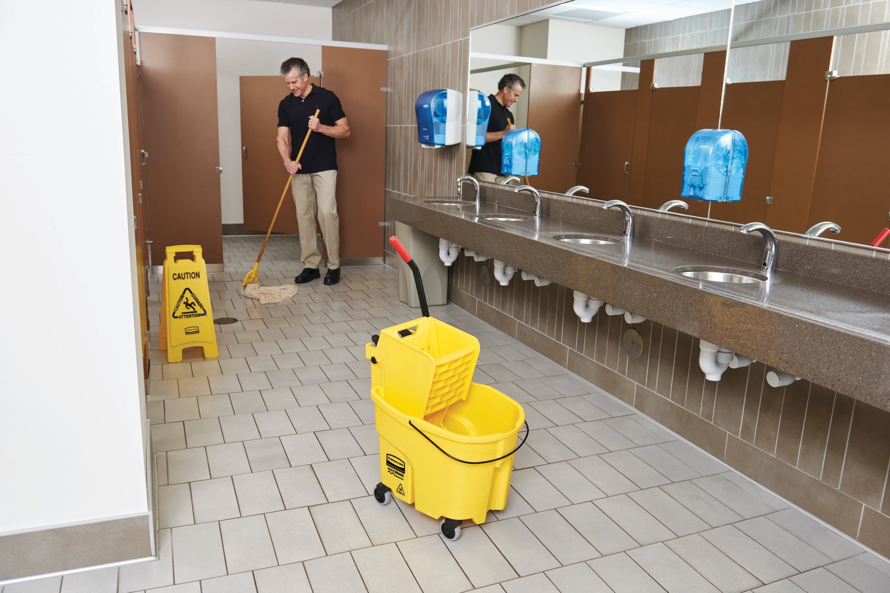 Dual Compartment Mop Buckets  Commercial Floor Cleaning Buckets