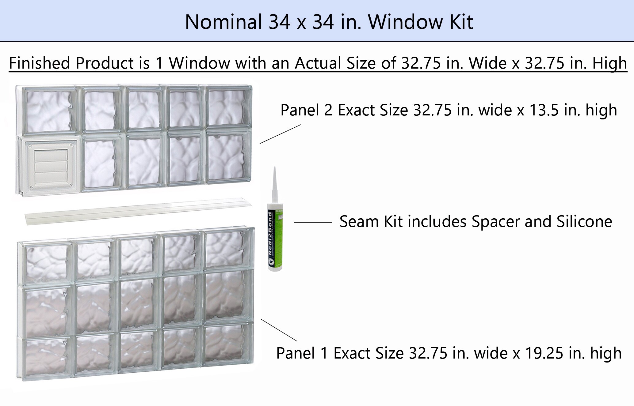 REDI2SET D3434DC Glass-Block-Windows - View #2