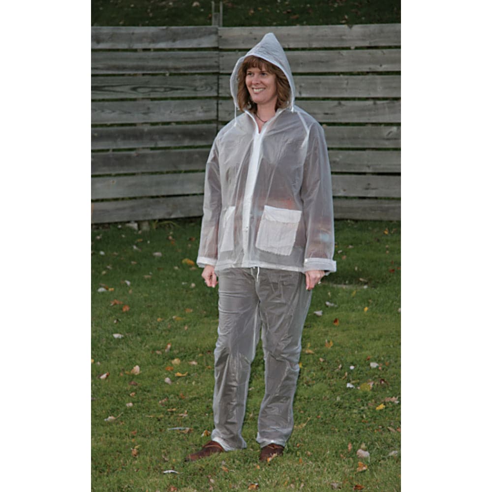 Boulder Creek  Clear Vinyl Three Piece Rain Suit Large Unisex 11 mil