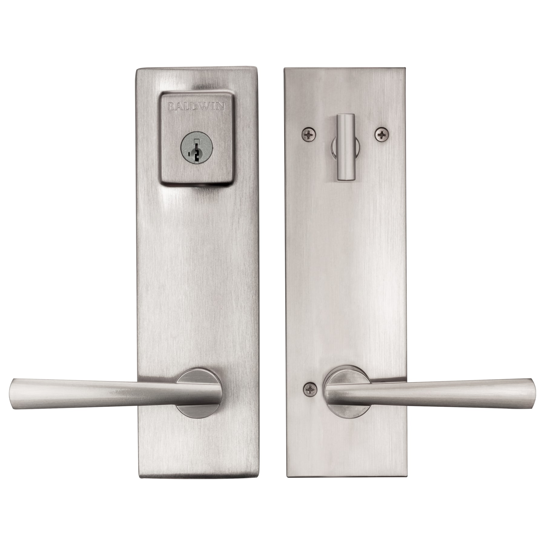 Baldwin Prestige Series Spyglass Satin Nickel Single-Cylinder Deadbolt Keyed Entry Door Handleset with Spyglass Lever and Smartkey 183SPEXSPL SQR 15 Sansujyuku sansujyuku.com