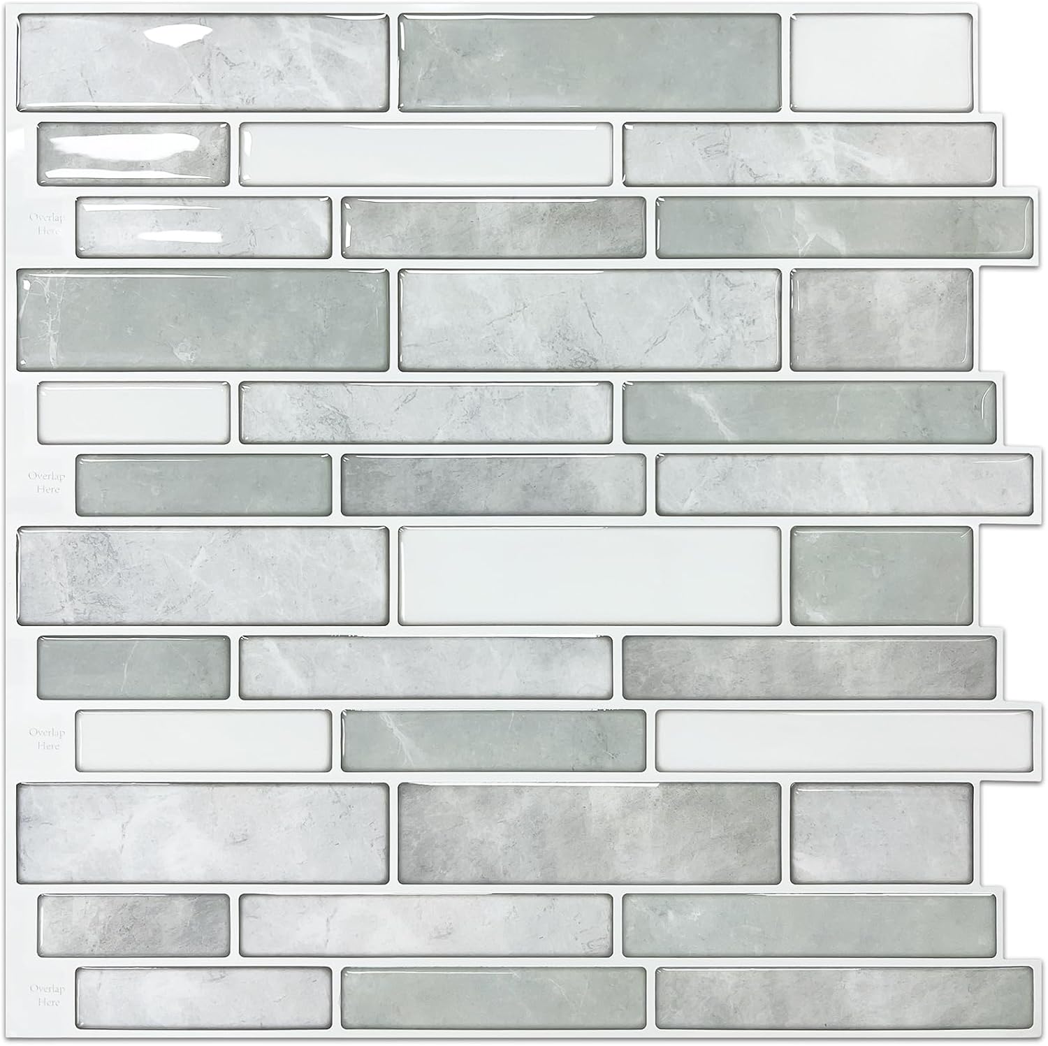 Vamos Tile  10 Sheets Peel and Stick Tiles Backsplash 12 Inch x12 Inch Light Color Stick on Wall Tiles Self Adhesive Tile Sticker for Kitchen Backsplash and Bathroom
