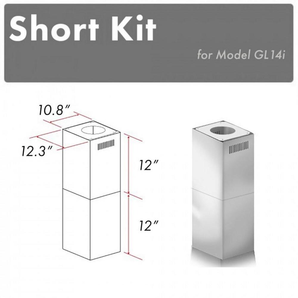 ZLINE KITCHEN & BATH SK-GL14I ZLINE 2-12 in. Short Chimney Pieces for 7 ft. to 8 ft. Ceilings (SK-GL14i)