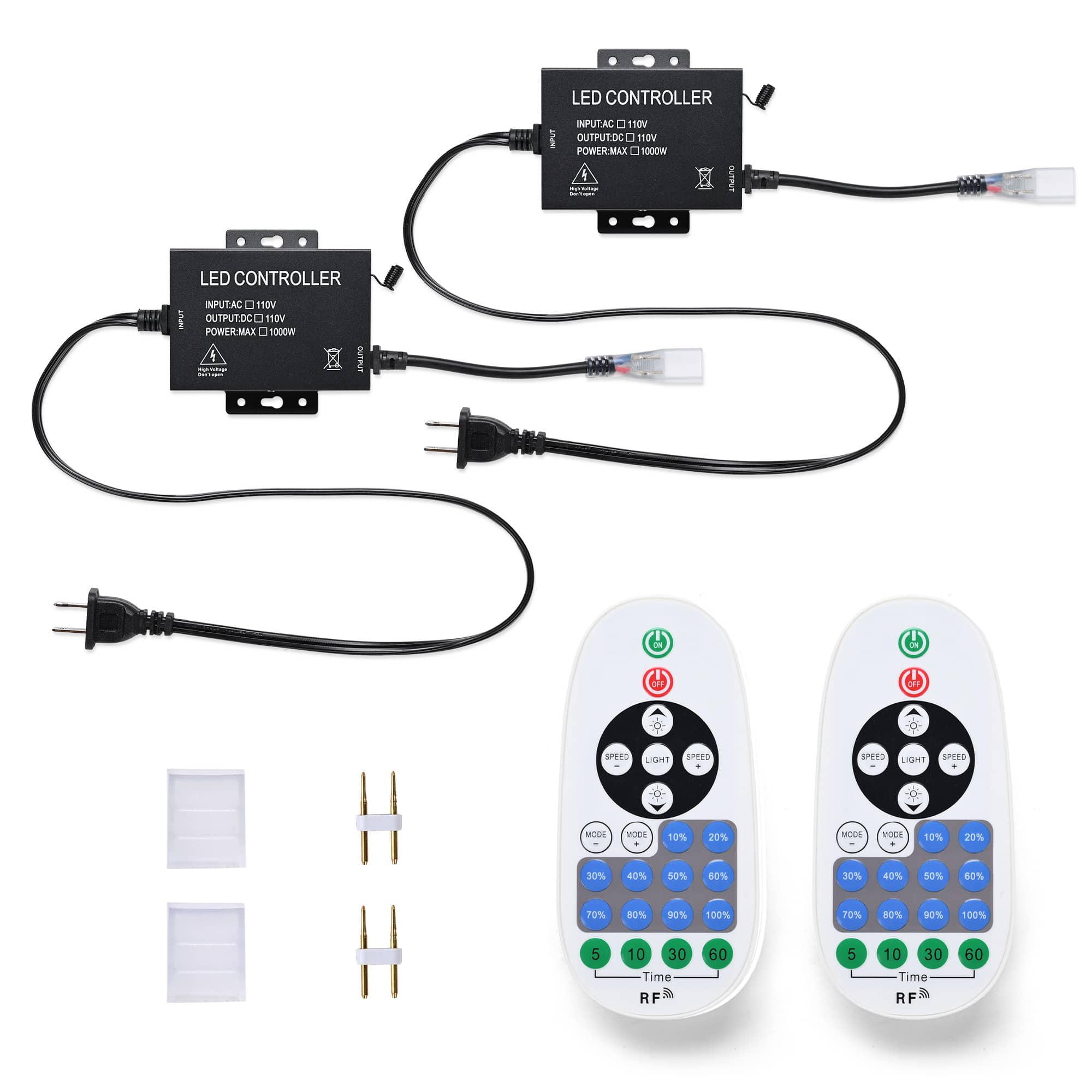 Yescom 11DSL001-CONTROX2-LO DEL-CON01 2 Pack Controller with 23-Key Remote for Neon Lights Models DEL-D50W  DEL-D100W