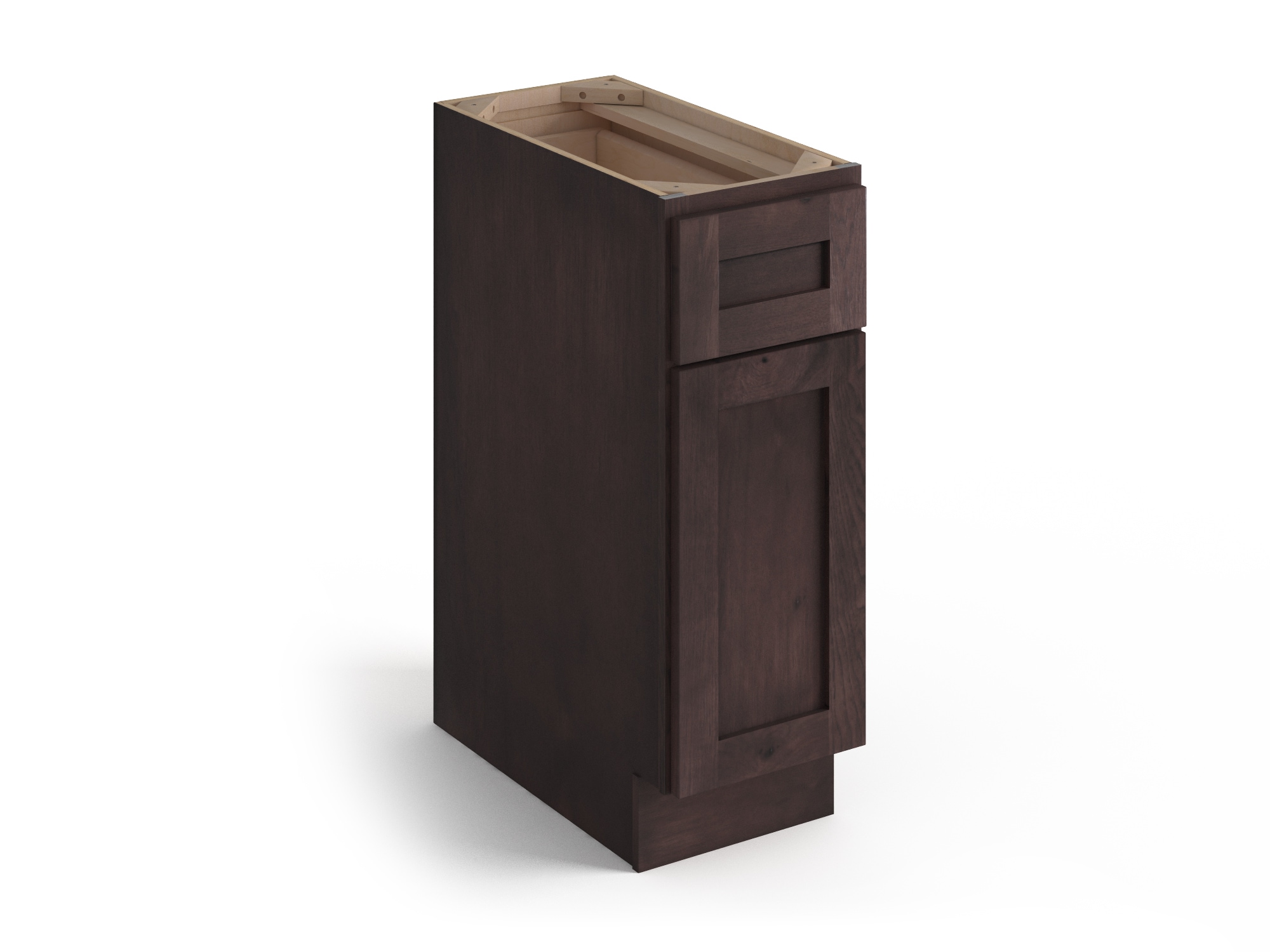 Valleywood Cabinetry 12-in W x 34.5-in H x 24-in D Rustic Hickory 1-Drawer Base Ready To Assemble Plywood Cabinet (Flat Panel Shaker Style)