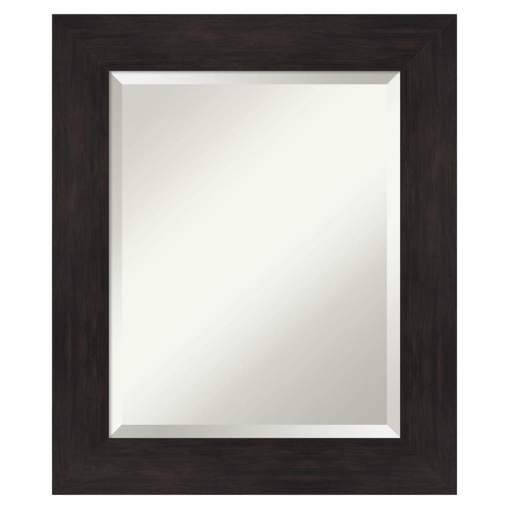 Espresso Brown Wood Bathroom Vanity Wall Mirror