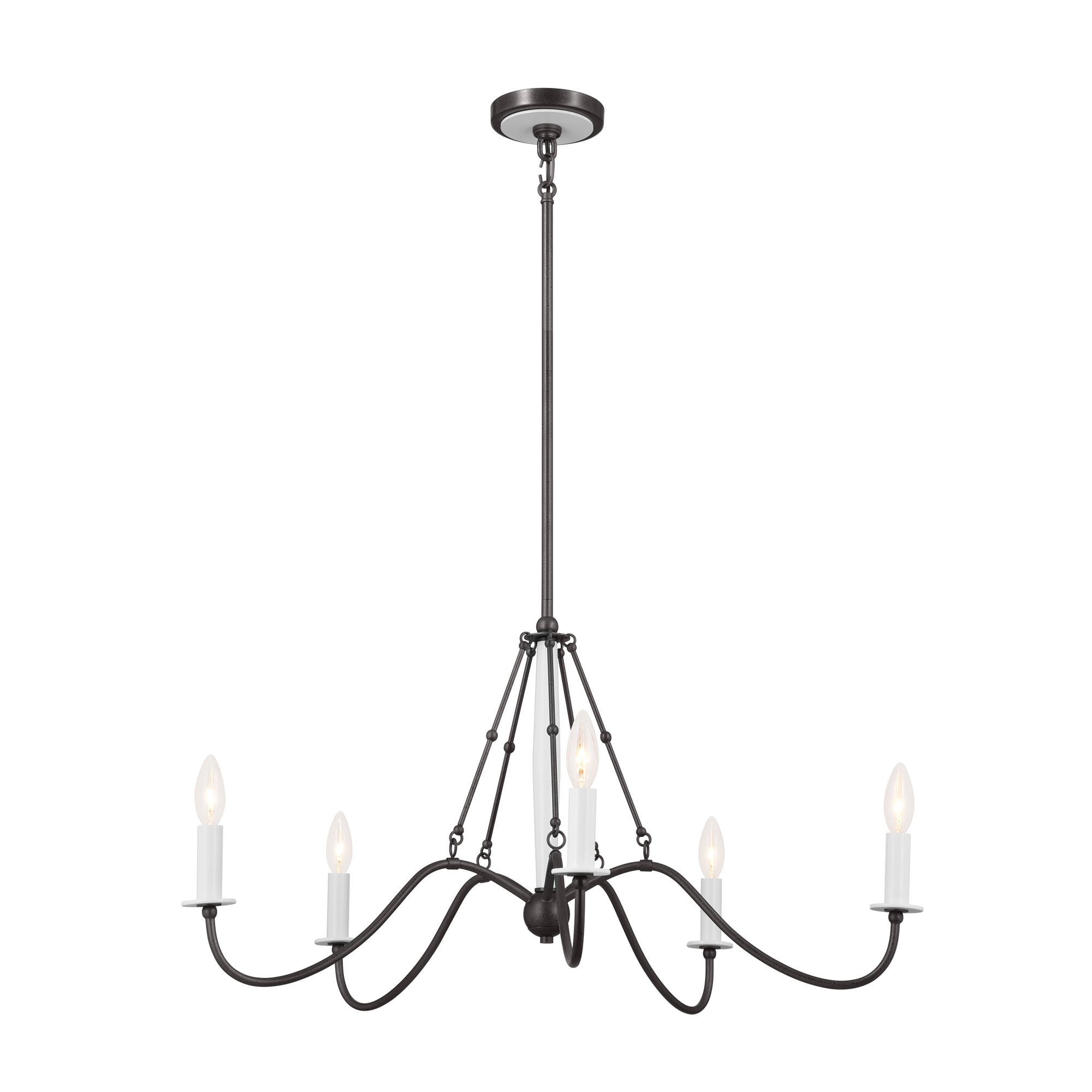 Kichler Freesia 5-Light Anvil Iron Farmhouse Dry rated Chandelier in ...