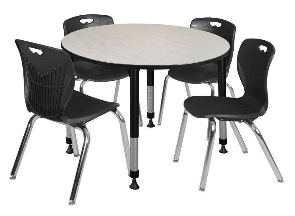 Regency TB48RNDPLAPBK40BK Classroom Tables Off-White 4-Person Training Table (48-in W x 34-in H)