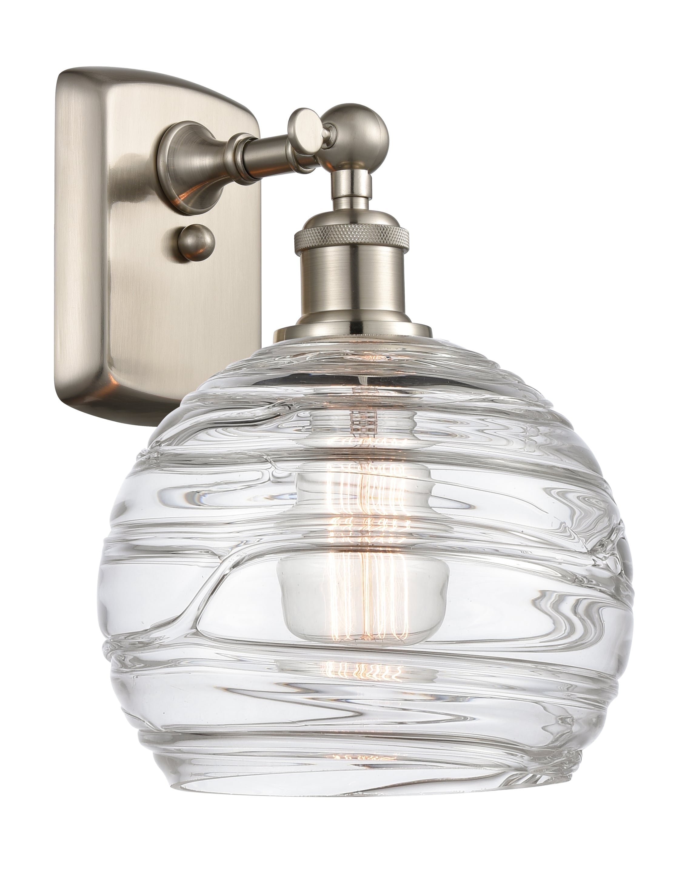 Innovations Lighting 516-1W-SN-G1213-8 Athens Deco Swirl 8-in W 1 -Light Brushed Nickel Industrial Wall Sconce