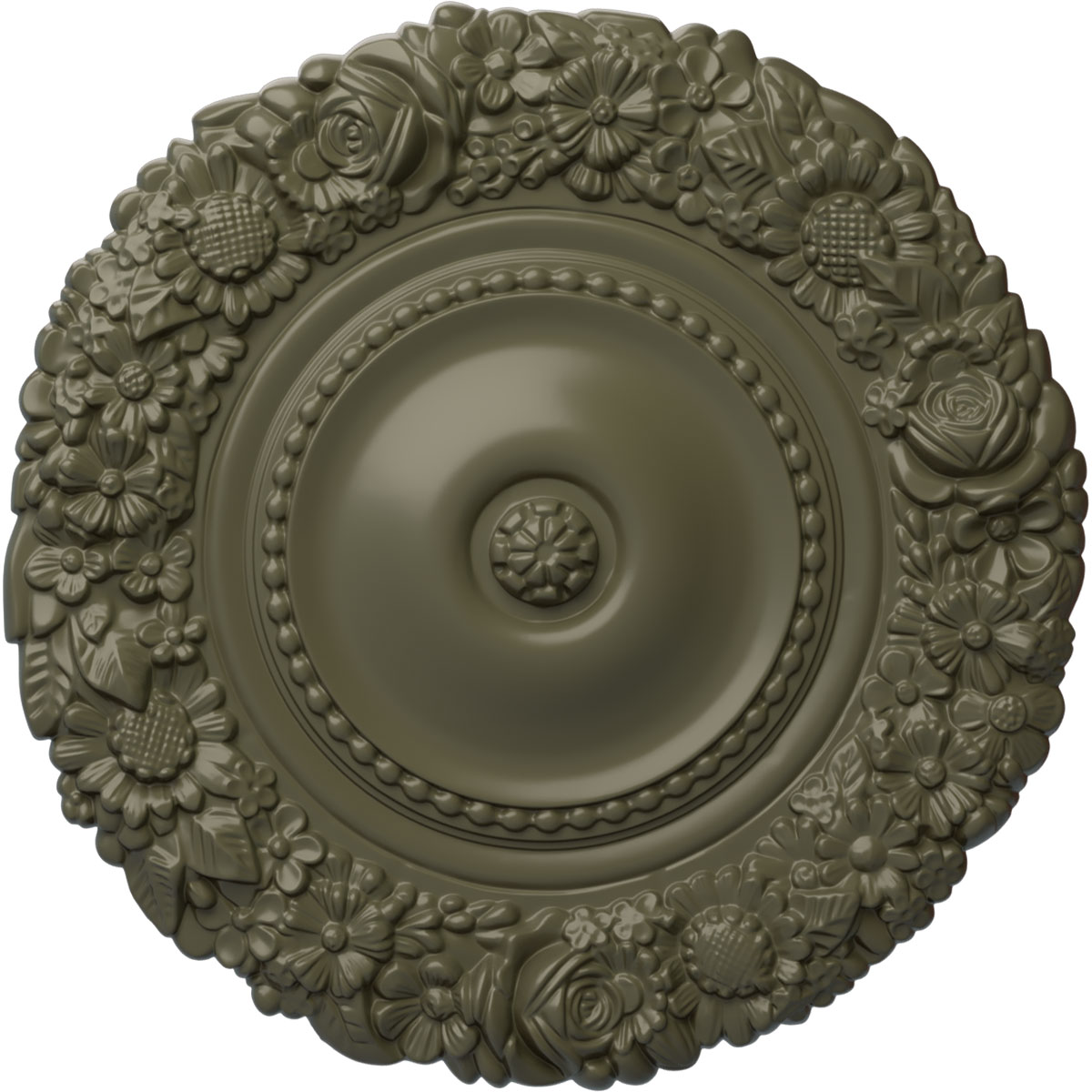 Ekena Millwork CM21MAPTF Marseille 21-in W x 21-in L Painted Turtle Polyurethane Whole Ceiling Medallion