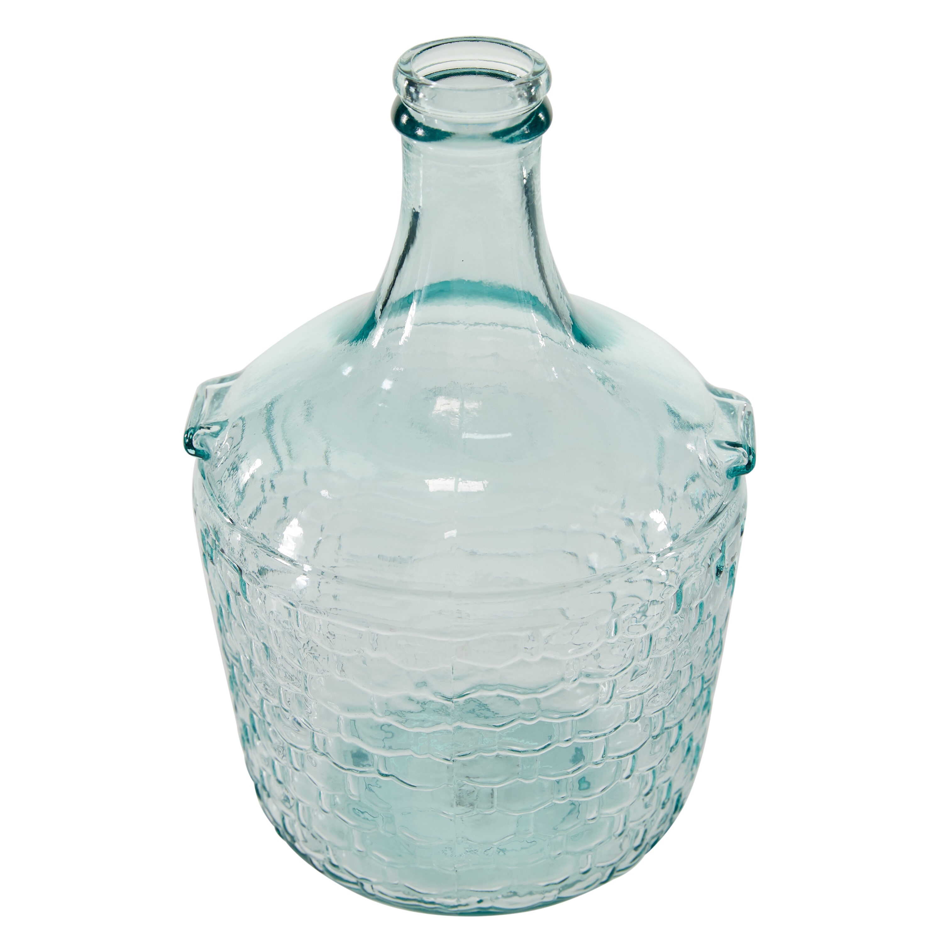 Clear Embossed Nautical Glass Bottle Vase