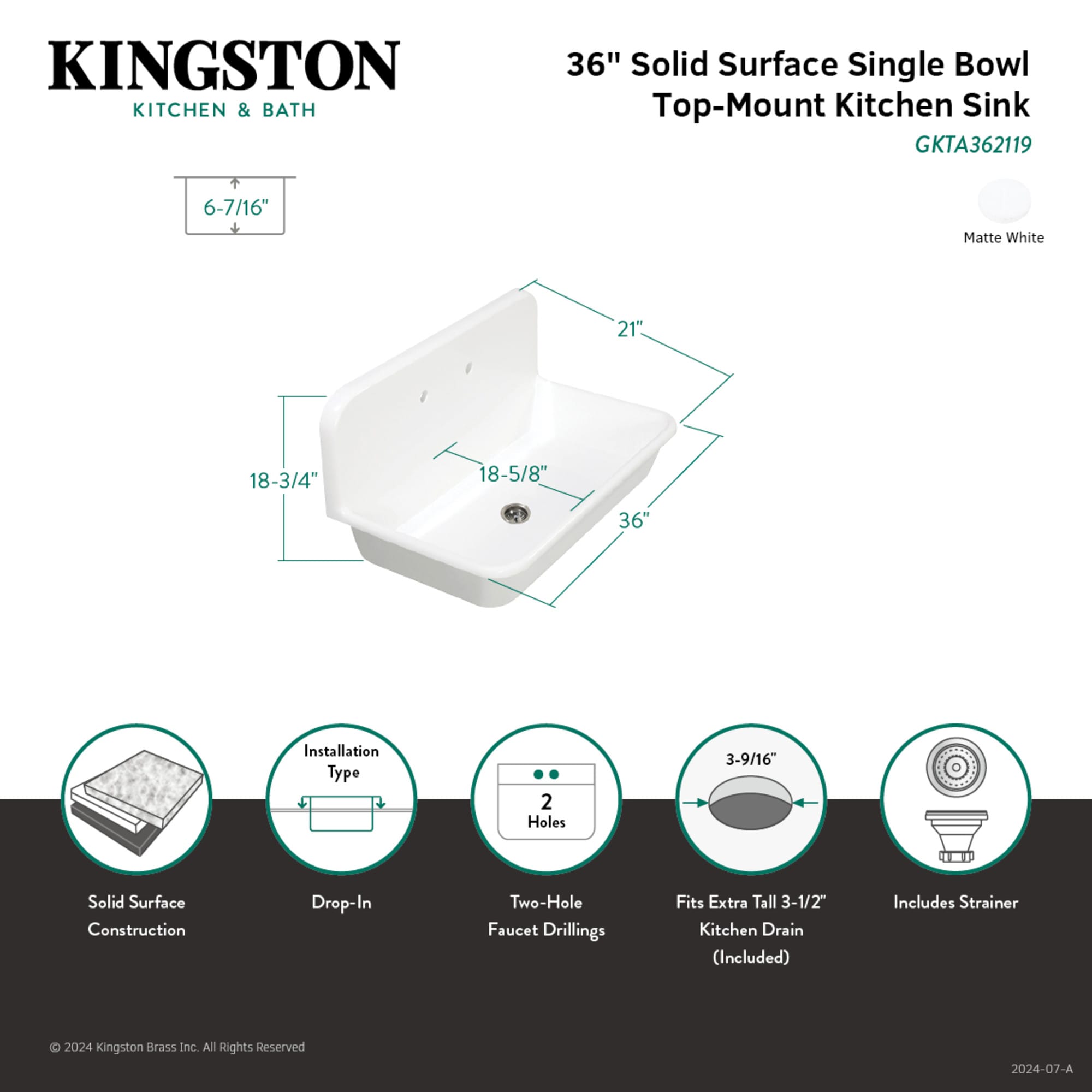 Kingston Brass UGKTA362119 Kitchen-Sinks - View #2