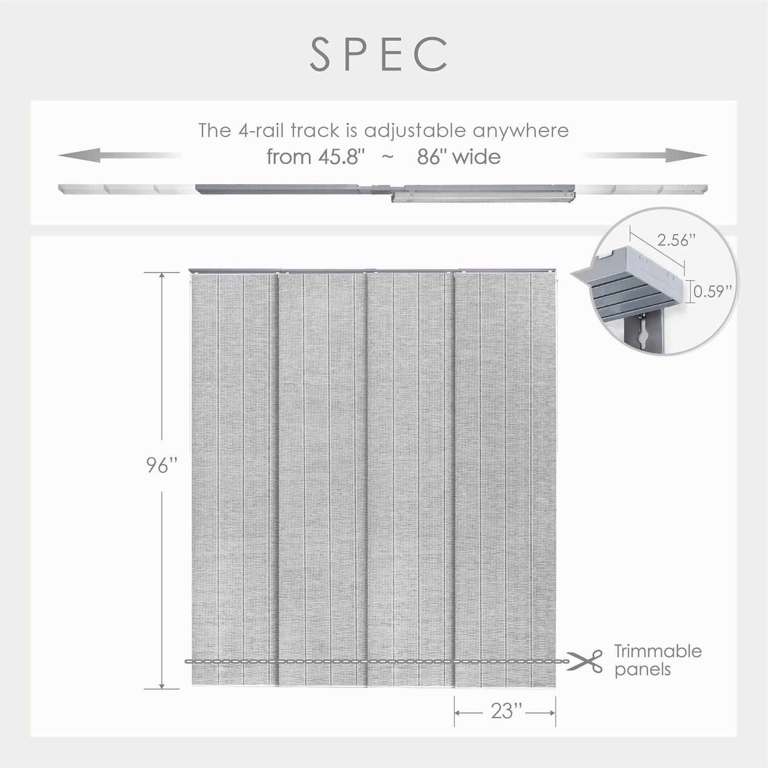 GoDear Design 4-Panel Single Rail 23-in Slat Width 86-in x 96-in ...