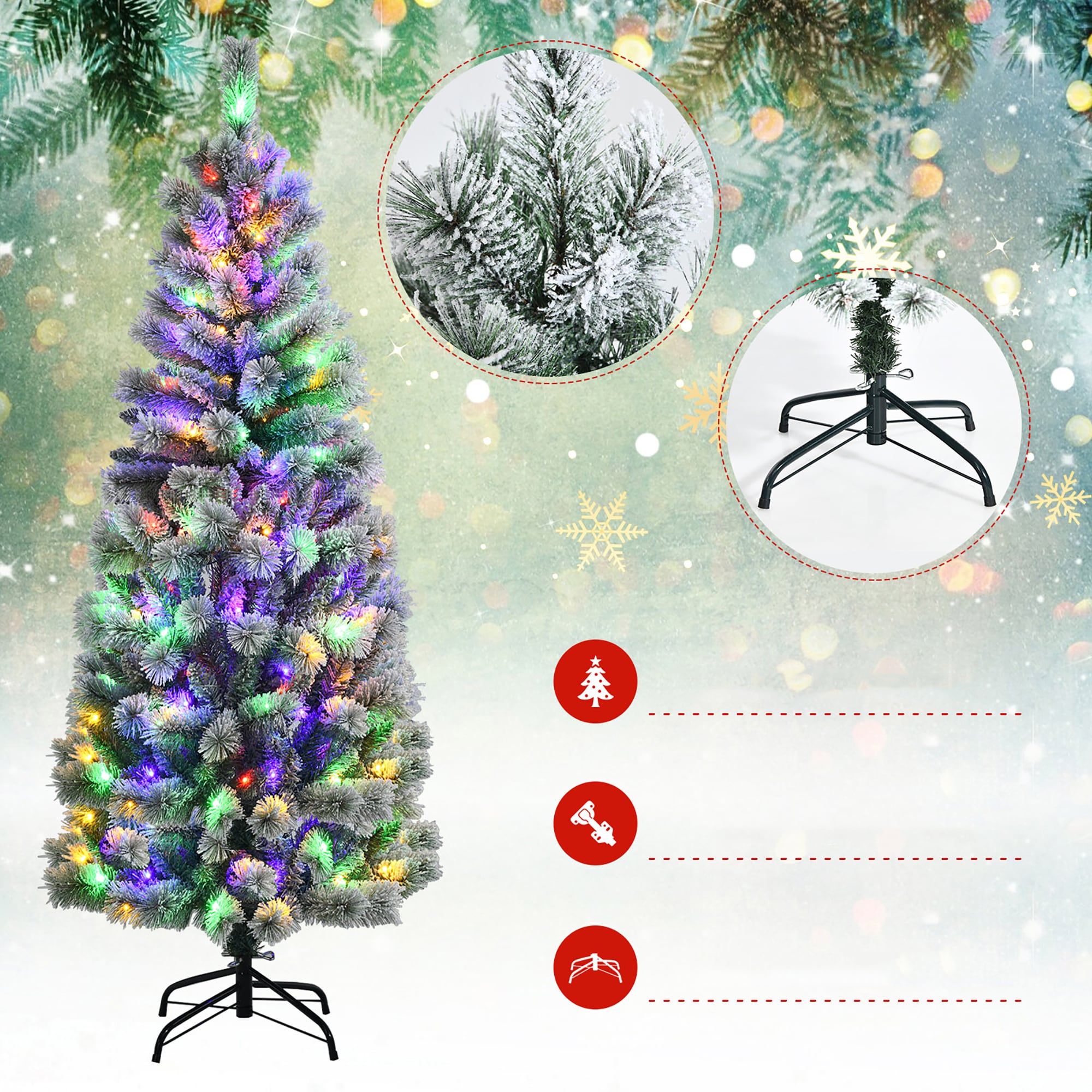 6-Foot White Pine Pre-Lit Christmas Tree with Remote Control Lights