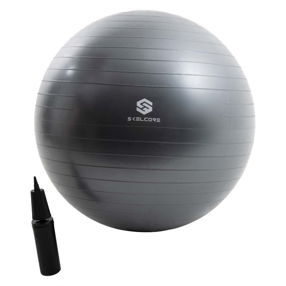 Skelcore Gray 65cm Stability Exercise Ball - Anti-Burst PVC, BPA