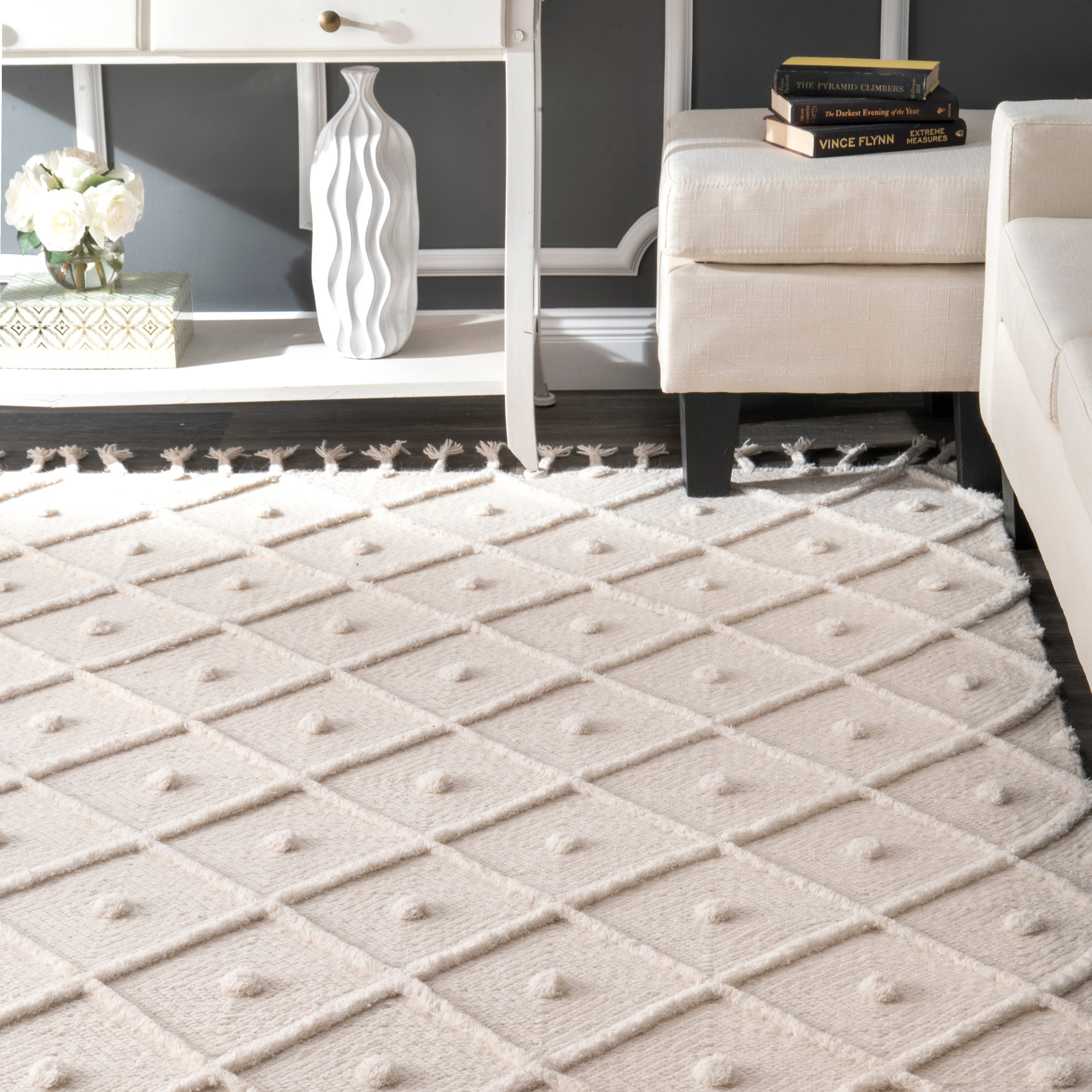 NuLOOM 5 X 8 (ft) Wool Ivory Indoor Trellis Area Rug In The Rugs ...